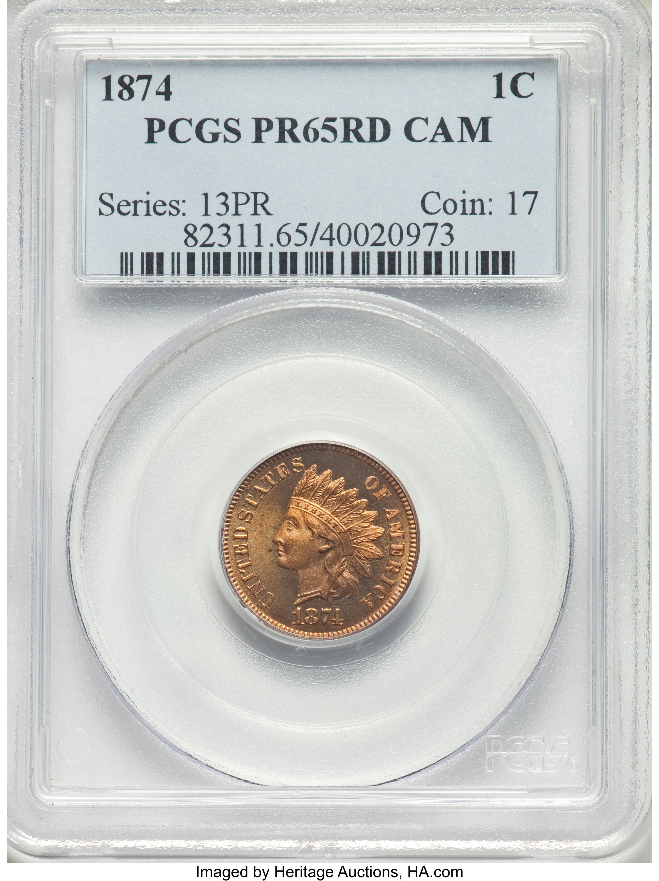 1874 1c PR RD CAM PR65 RD CAM thumbnail 4