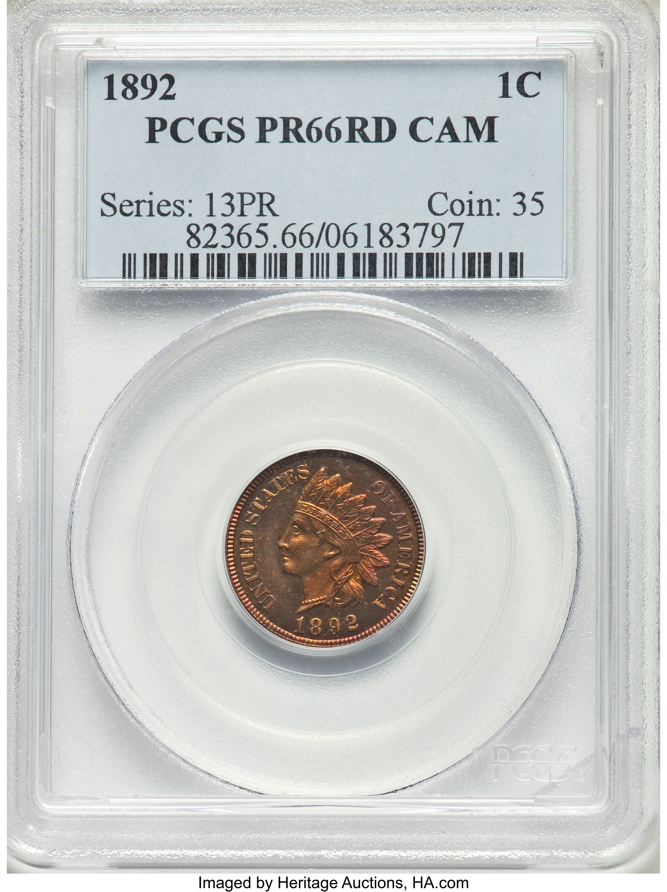 1892 1c PR RD CAM PR67 RD CAM thumbnail 4