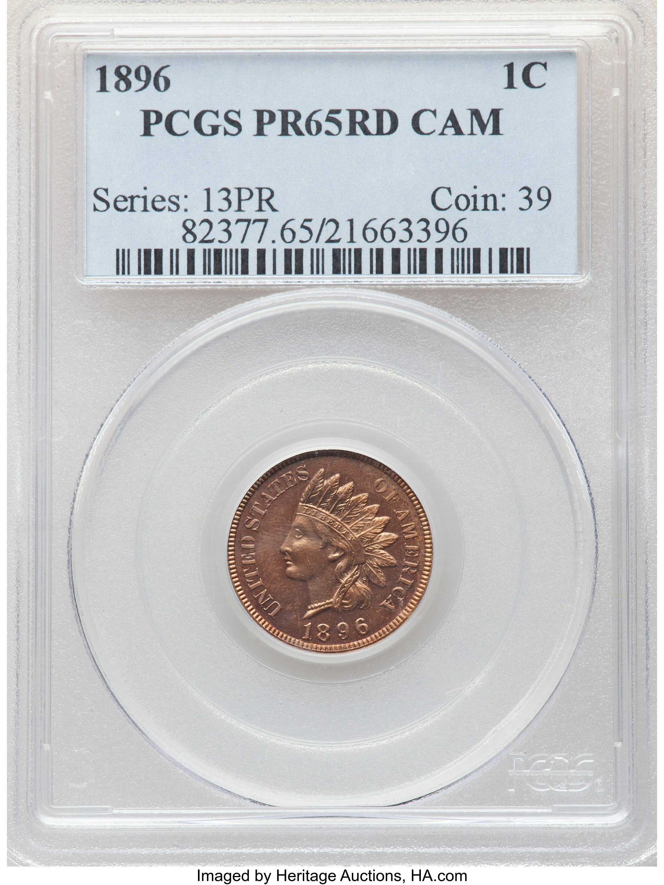 1896 1c PR RD CAM PR65 RD CAM thumbnail 4