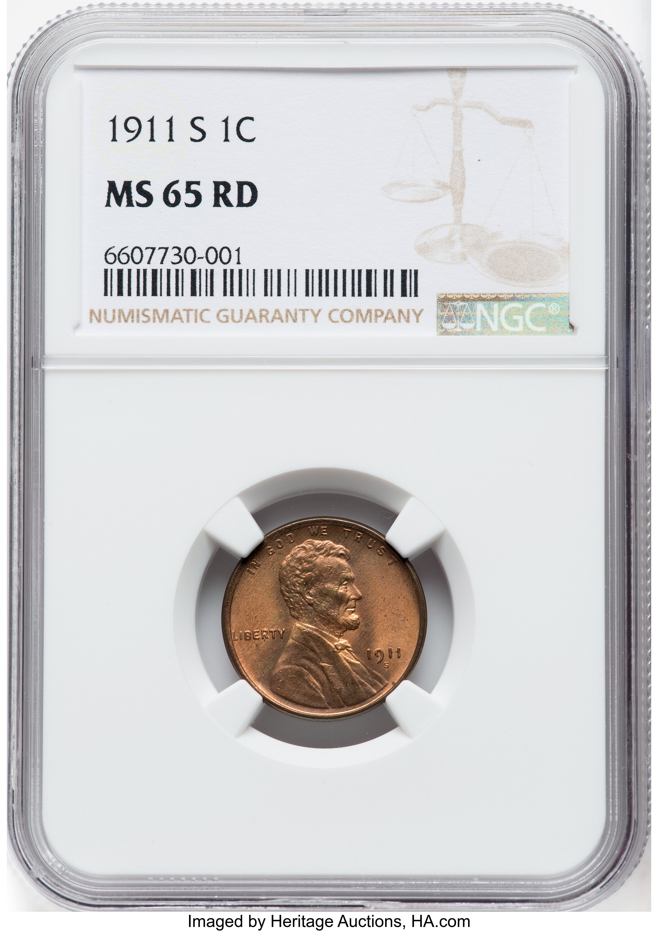 1911-S 1c MS RD MS65 RD thumbnail 7