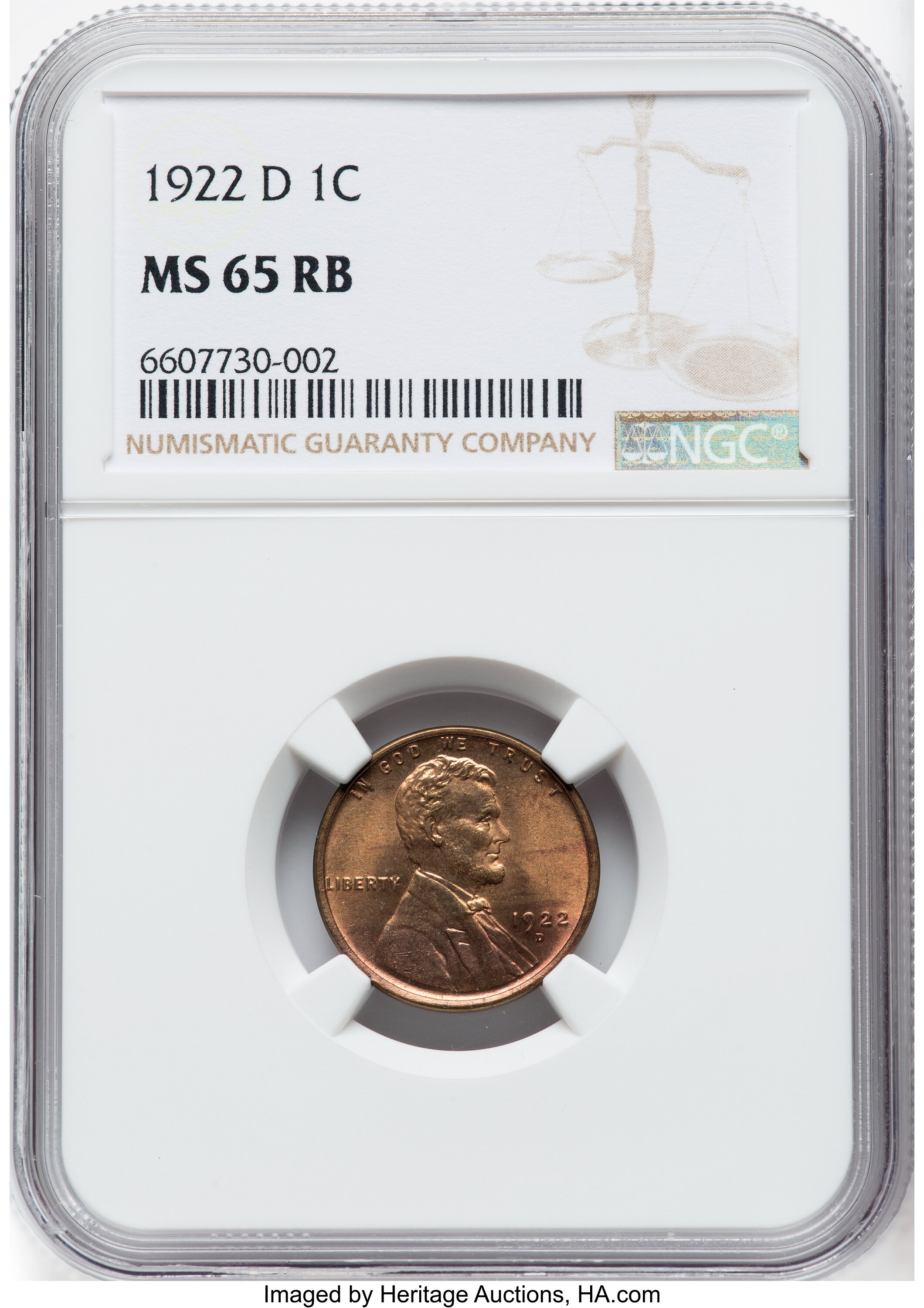 1922-D 1c MS RB MS65 RB CAC thumbnail 8