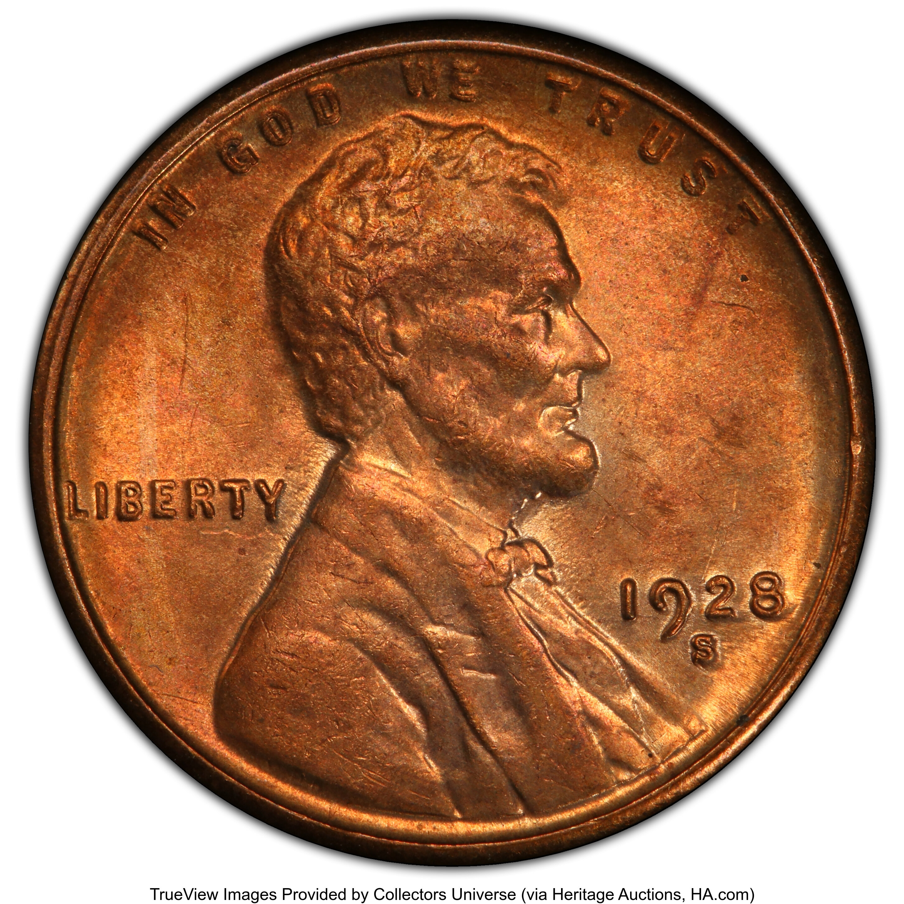1928-S 1C MS63 Red PCGS. PCGS Population: (33/240 and 0/17+). NGC Census: (15/44 and 0/0+). CDN: $450 Whsle. Bid for NGC/PC...