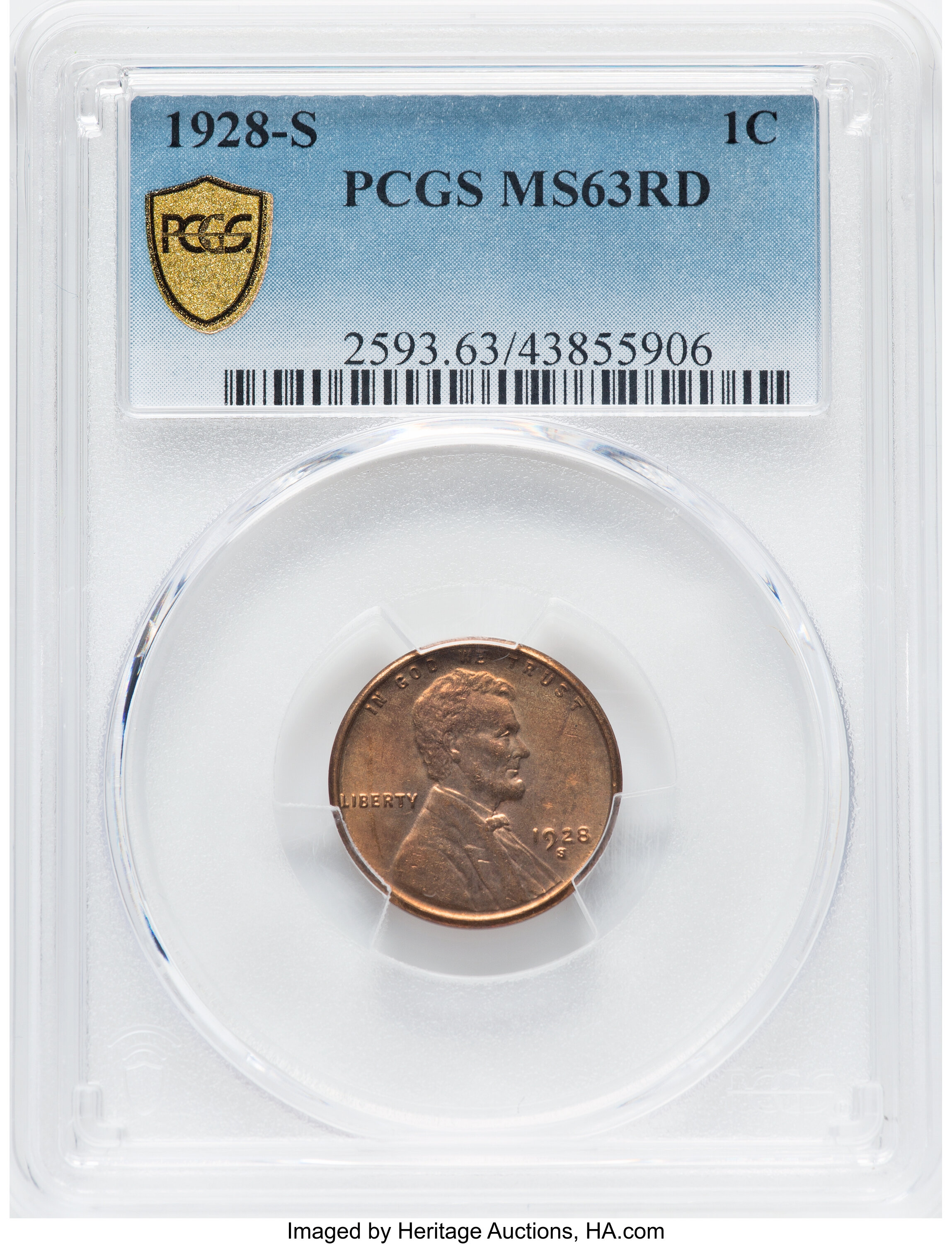 1928-S 1c MS RD MS63 RD CAC thumbnail 4