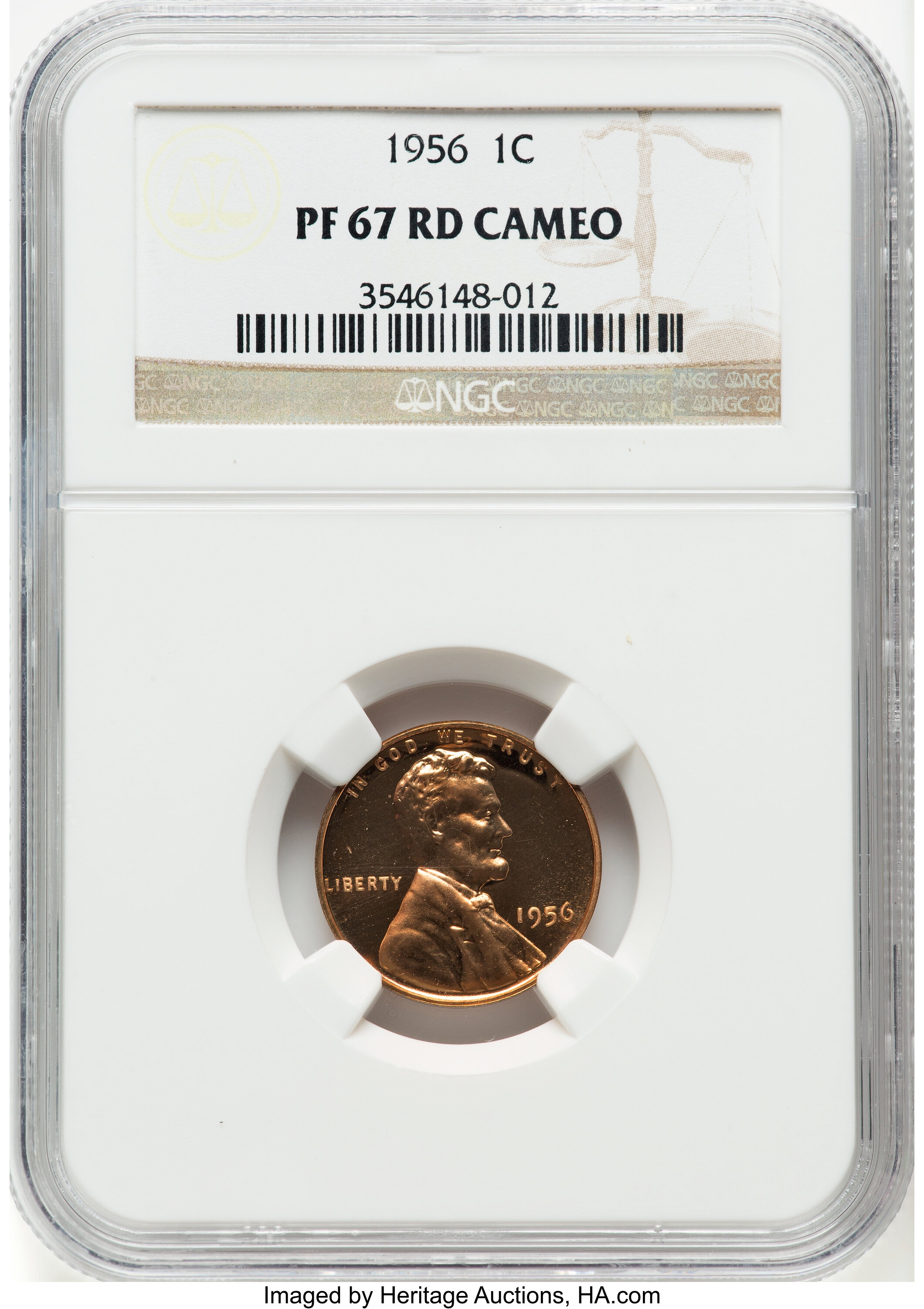 1956 1C PR67 Red Cameo NGC. NGC Census: (151/113). PCGS Population: (123/37). CDN: $90 Whsle. Bid for NGC/PCGS PR67....