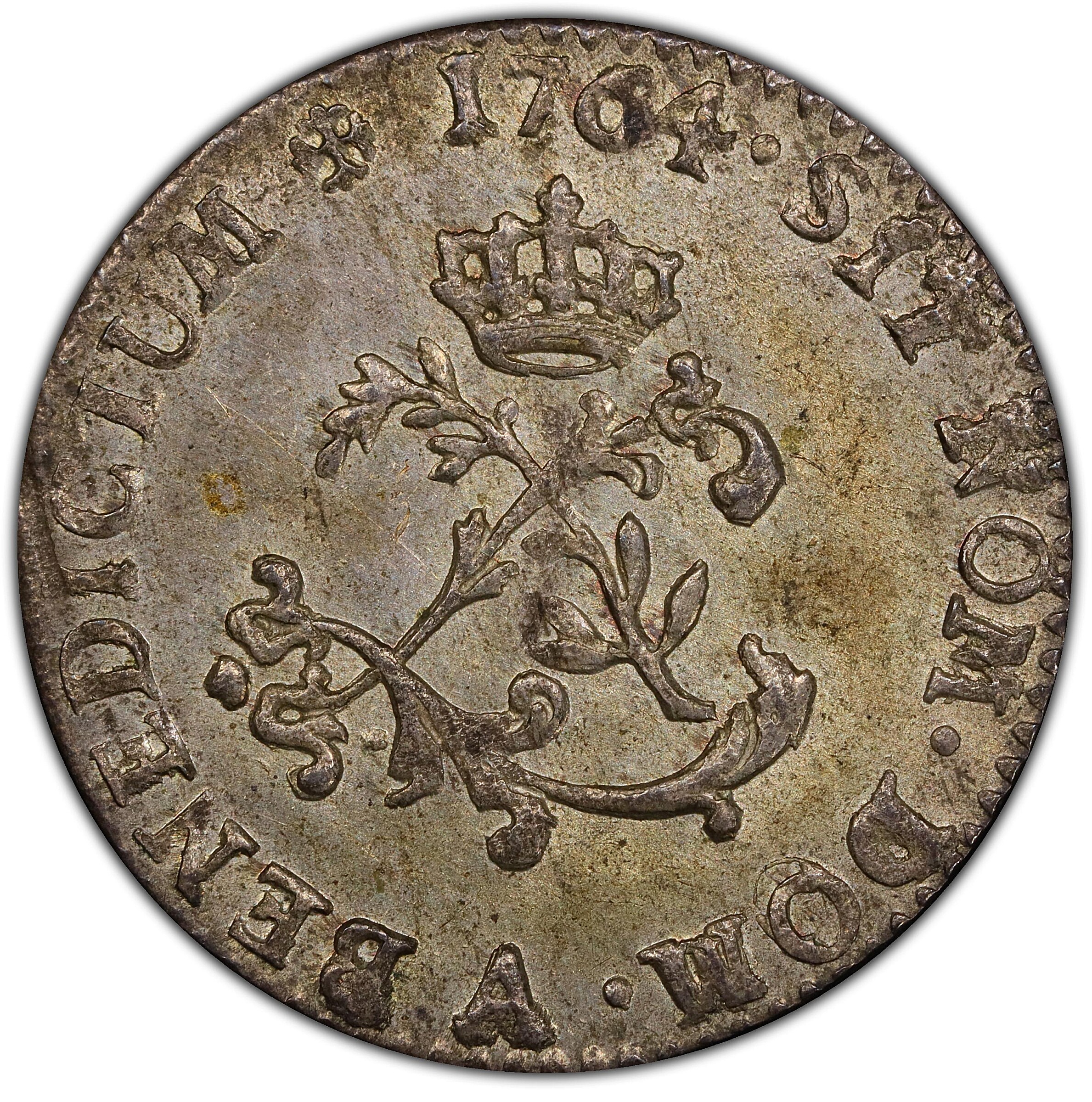 1764-A Sou Marque. Paris Mint. Vlack-48a. Rarity-1. Second Semester. AU-58 (PCGS).