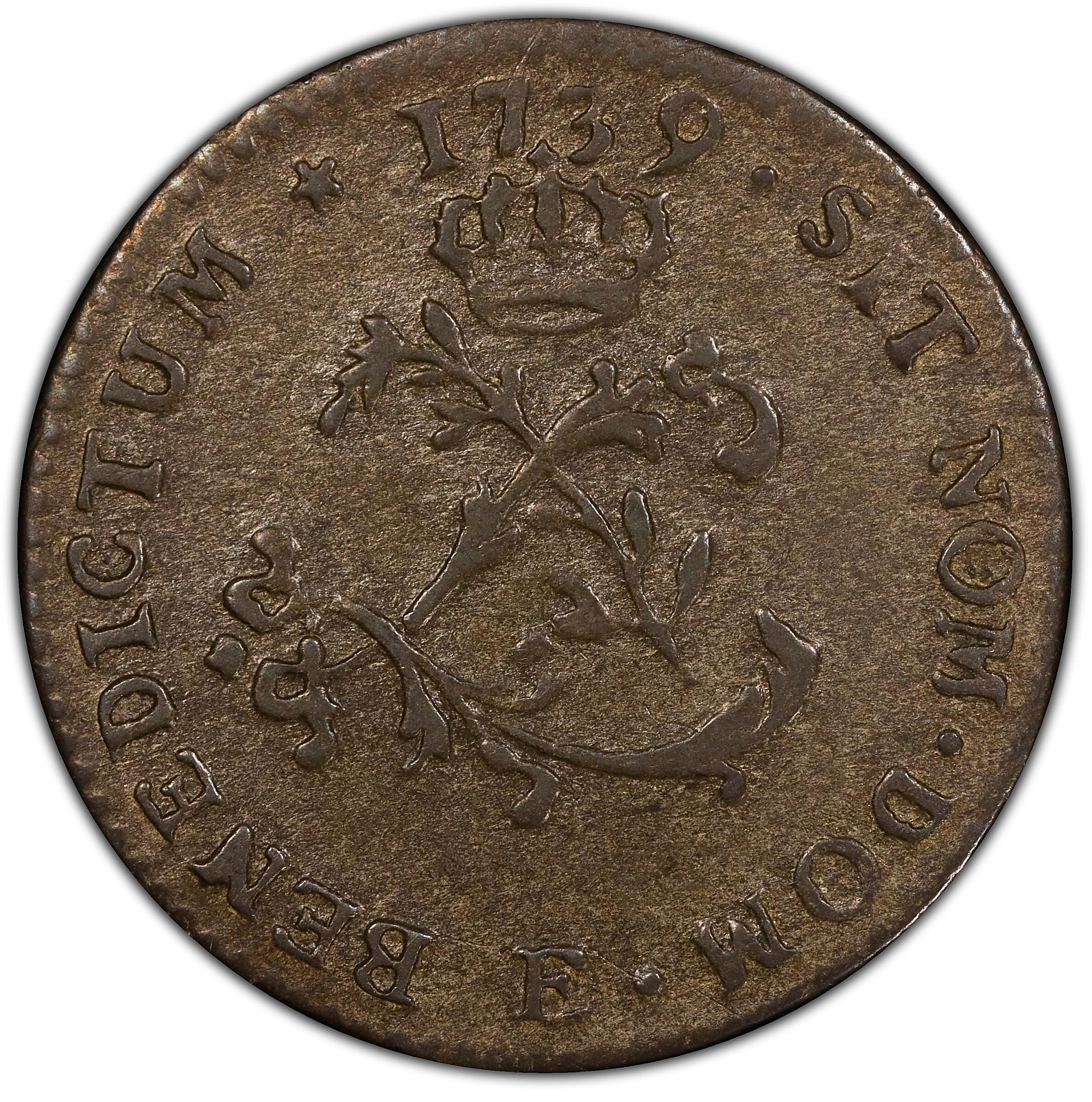1739-E Sou Marque. Tours Mint. Vlack-77a. Rarity-8. AU-50 (PCGS).