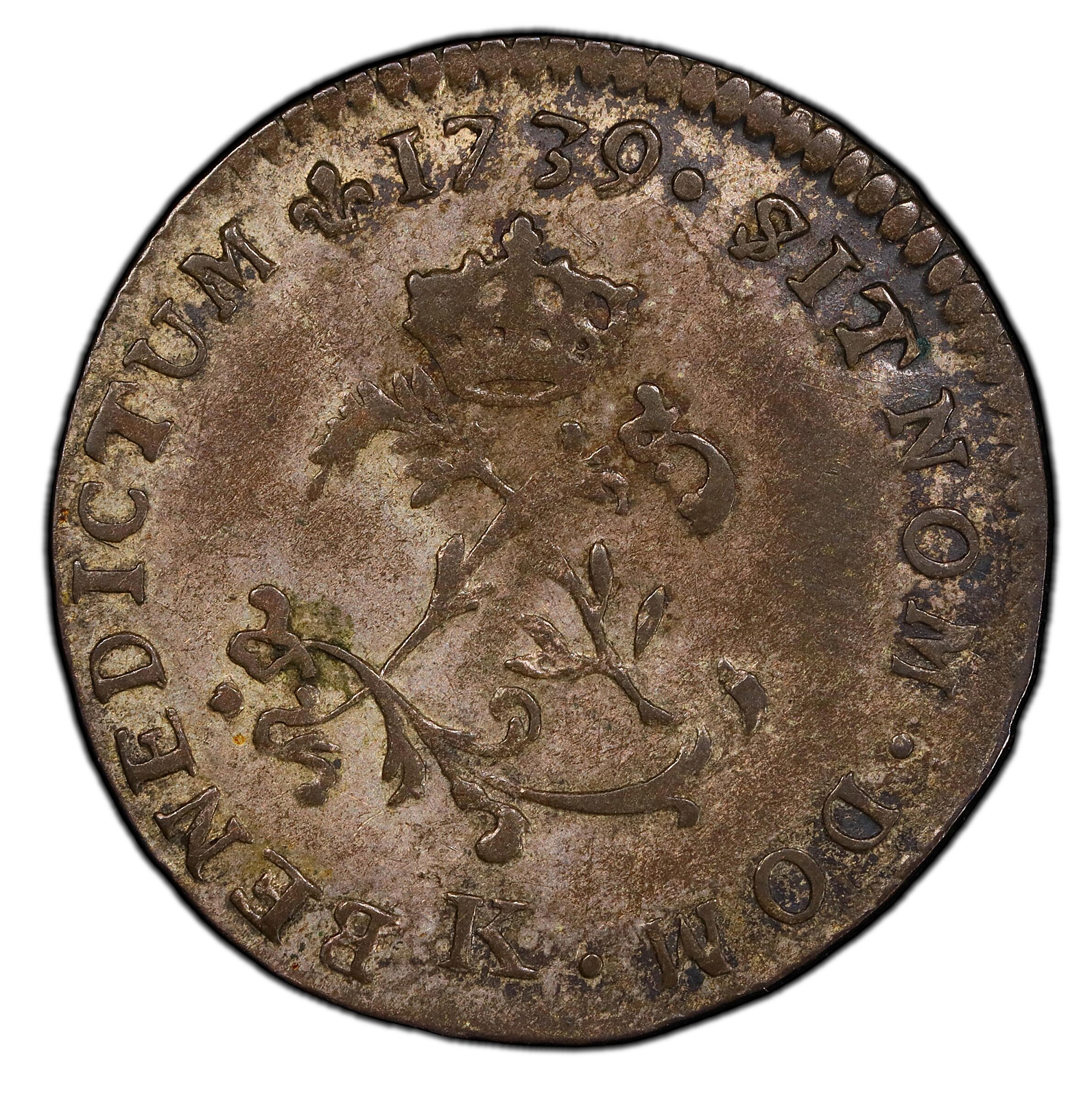 1739-K Sou Marque. Bordeaux Mint. Vlack-122. Rarity-5. AU-50 (PCGS).
