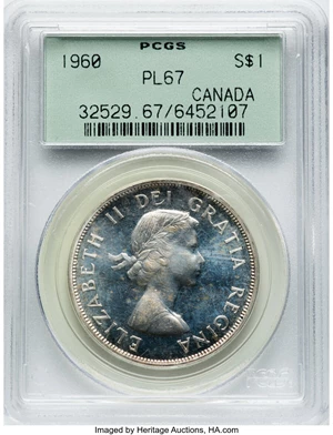 image for: Canada: Elizabeth II Prooflike Dollar 1960 PL67 PCGS,...