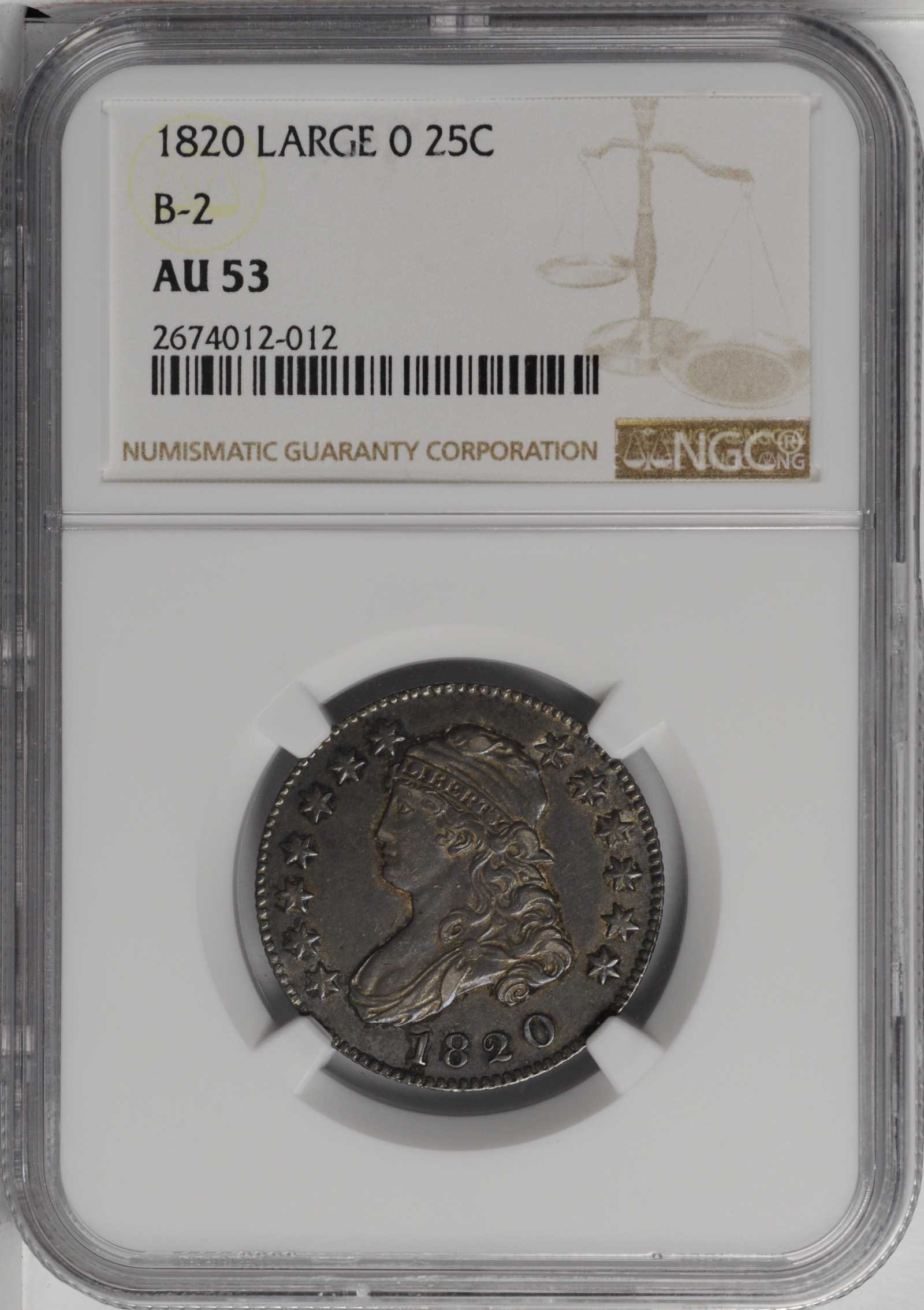 1820 25c Large 0, B-2 XF45 thumbnail 10