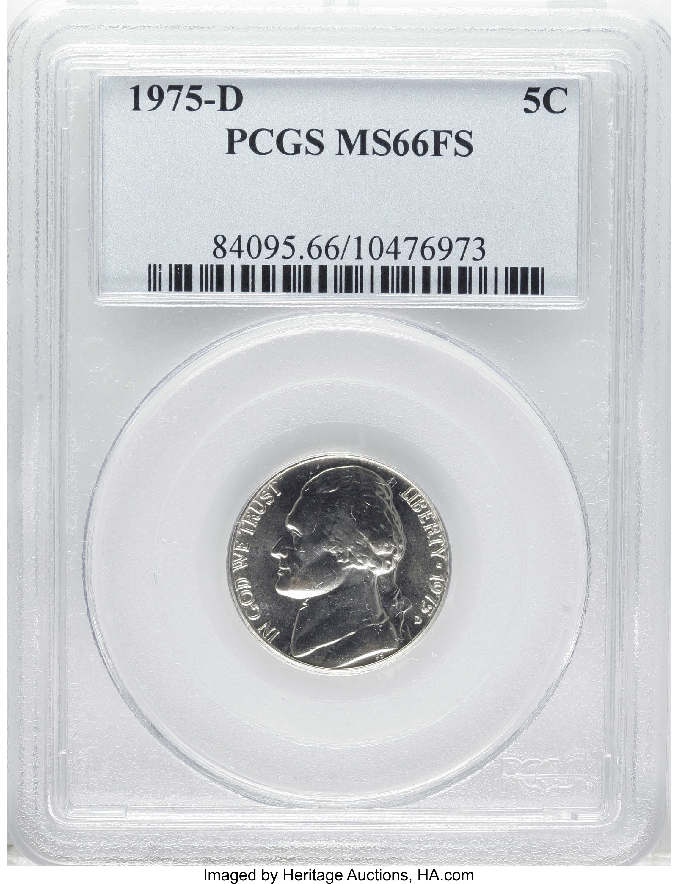 1975-D 5C MS66 Full Steps PCGS. PCGS Population (16/0). NGC Census: (1/0). (#84095)...
