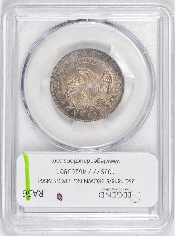 1818/5 25c Overdate, B-3 MS64 thumbnail 13