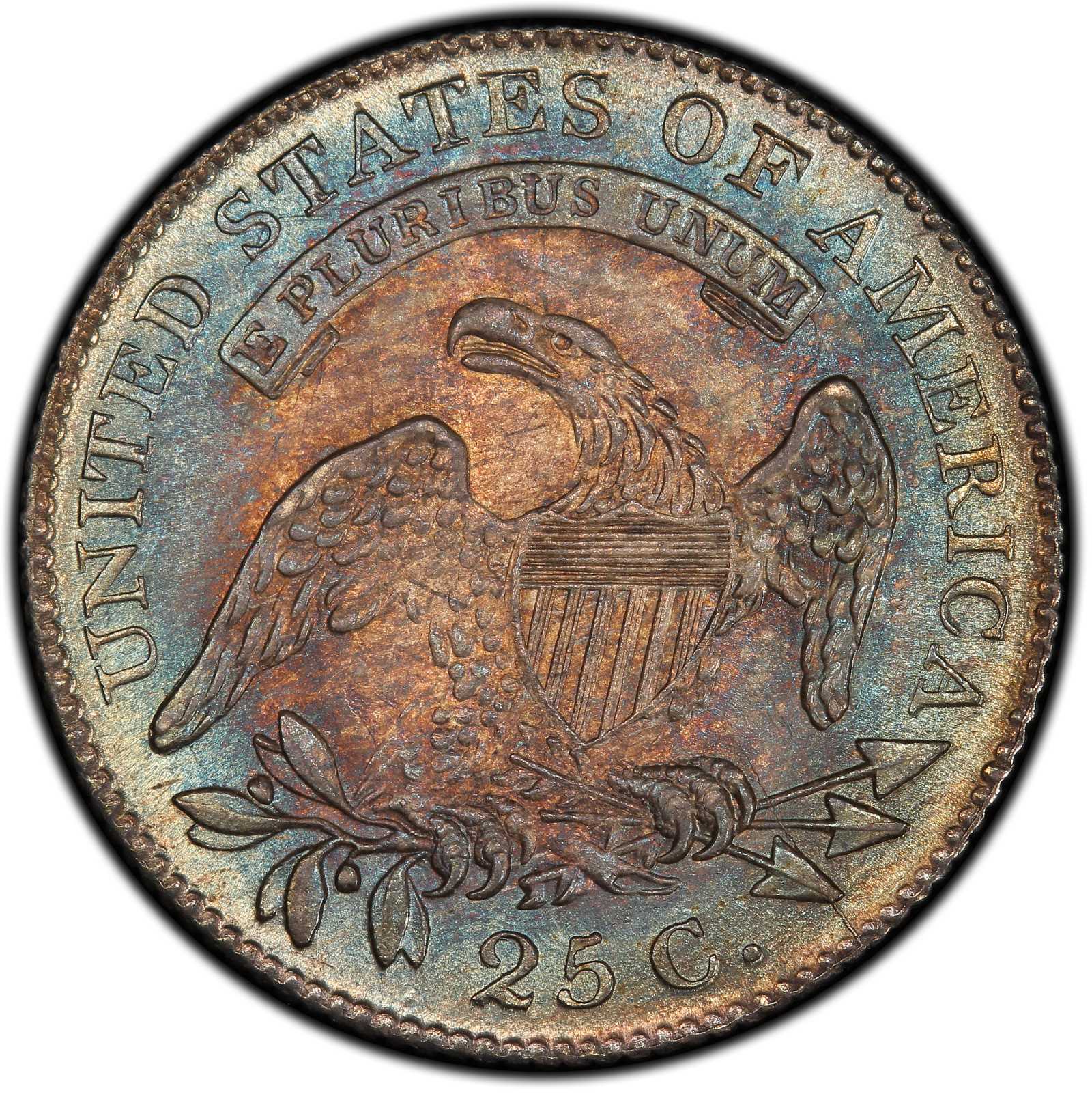 1818/5 25c Overdate, B-3 MS67 CAC thumbnail 5