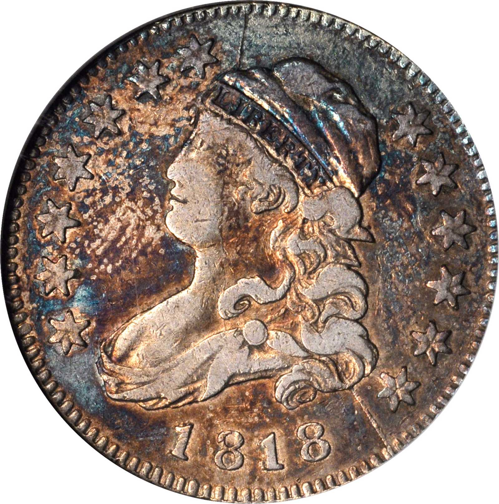 1818 Capped Bust Quarter. B-4. Rarity-3. Fine-12 (ANACS). OGH.