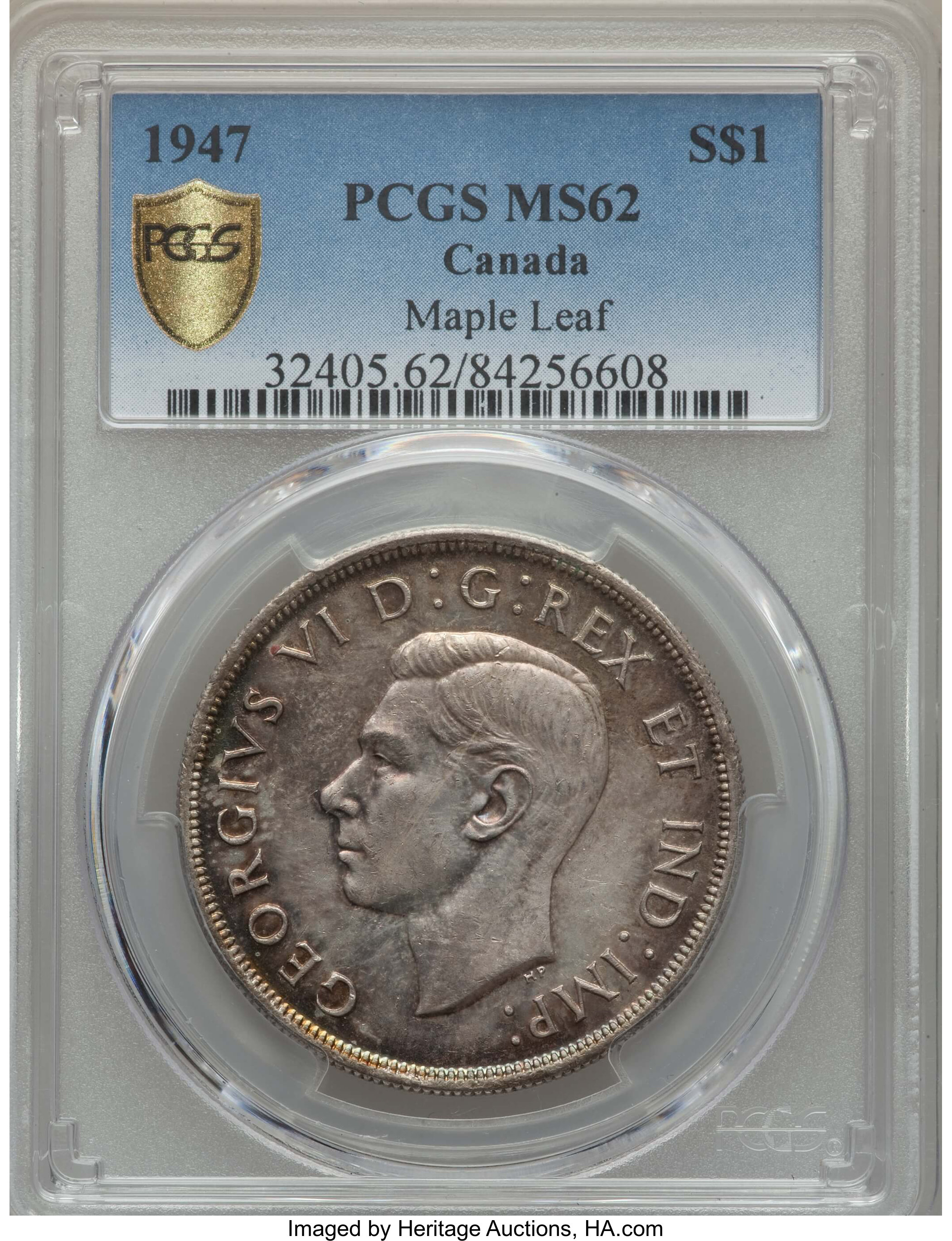 Canada: George VI Dollar 1947 Maple Leaf MS62 PCGS,...