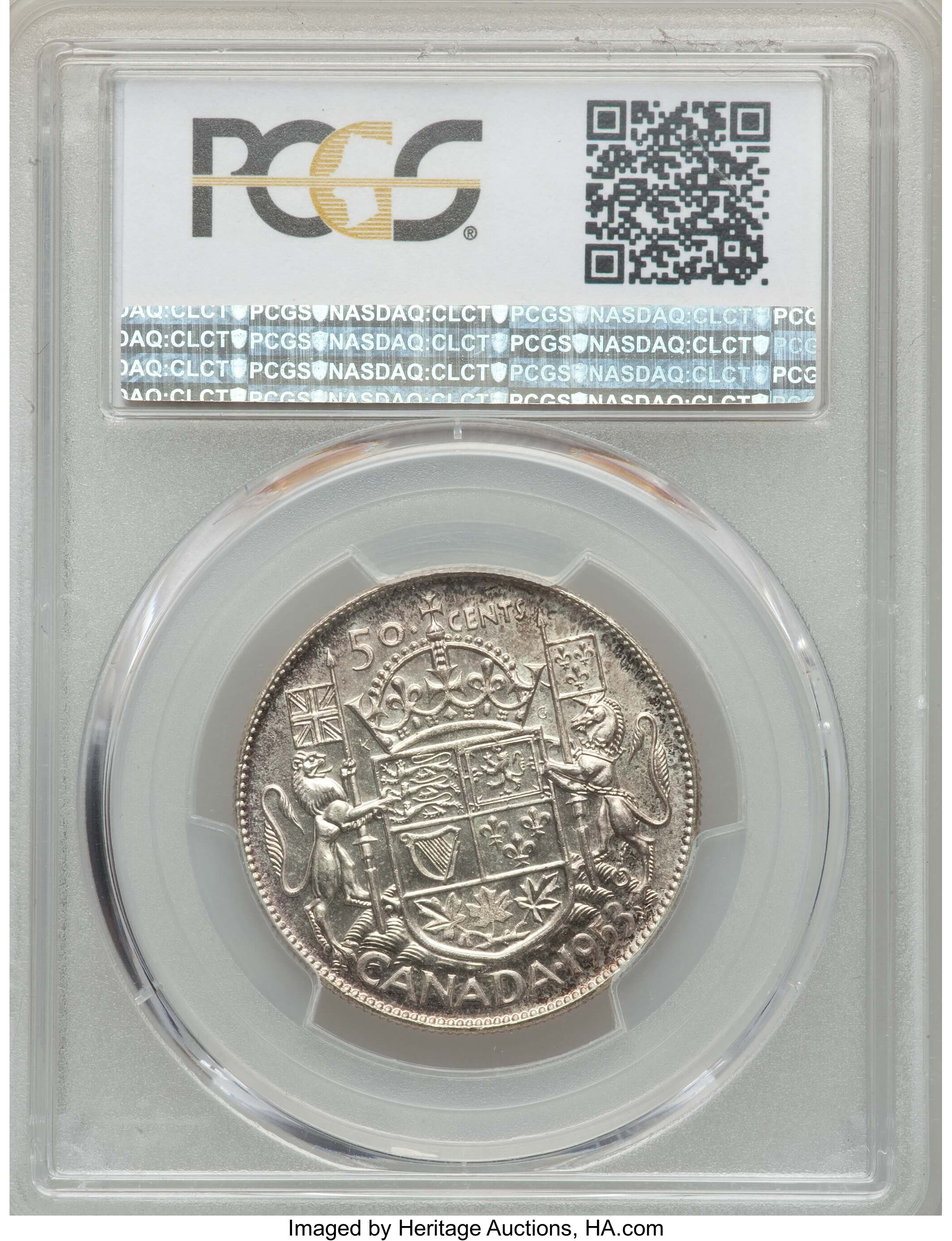 1953 50c No Strap, Small Date G6 thumbnail 2