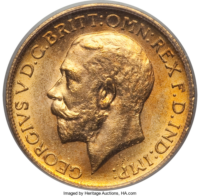 Canada: George V gold Sovereign 1914-C MS62 PCGS,...