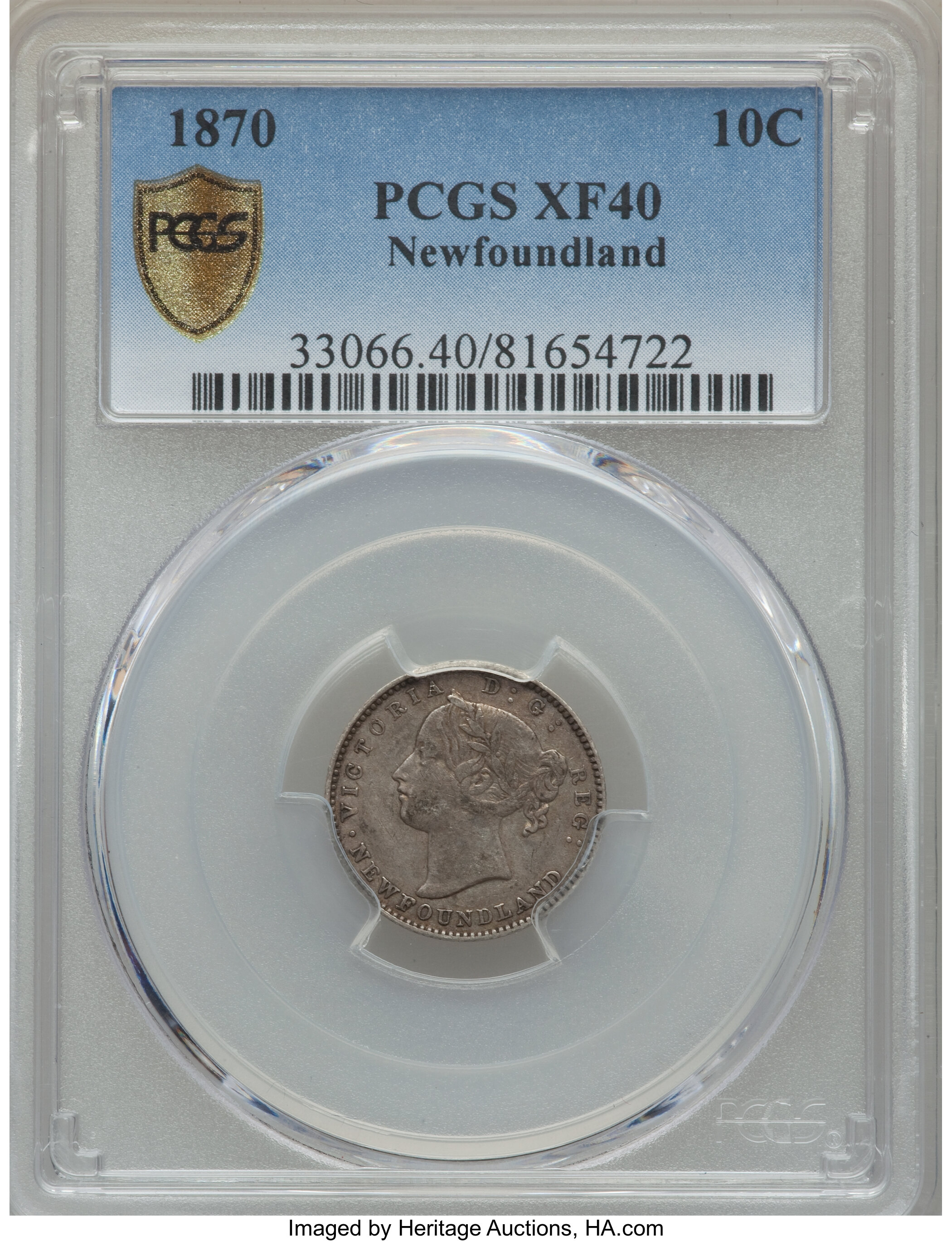 1870 10c Newfoundland, Reeded Edge AU58 thumbnail 11