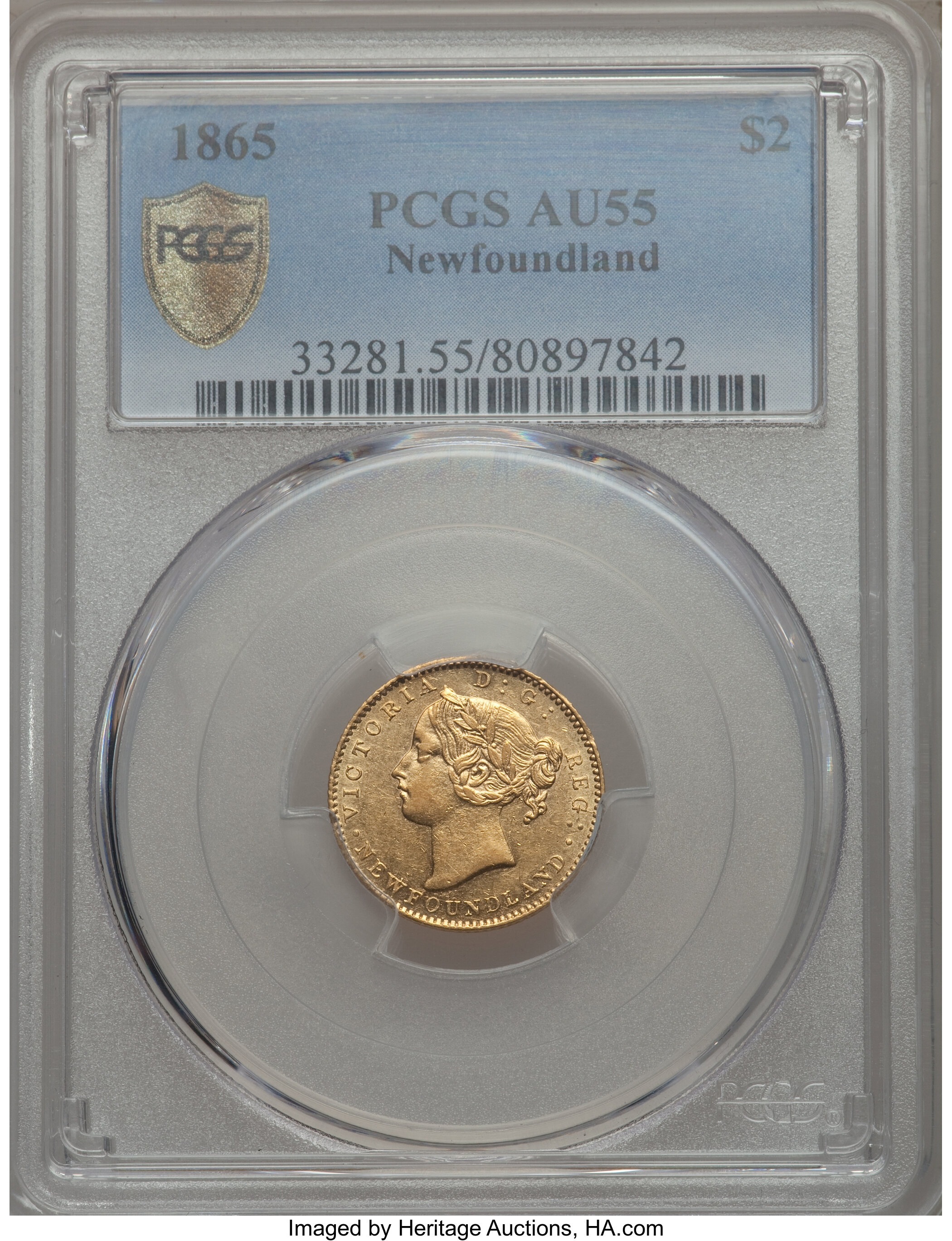 1865 $2 Newfoundland AU55 thumbnail 14