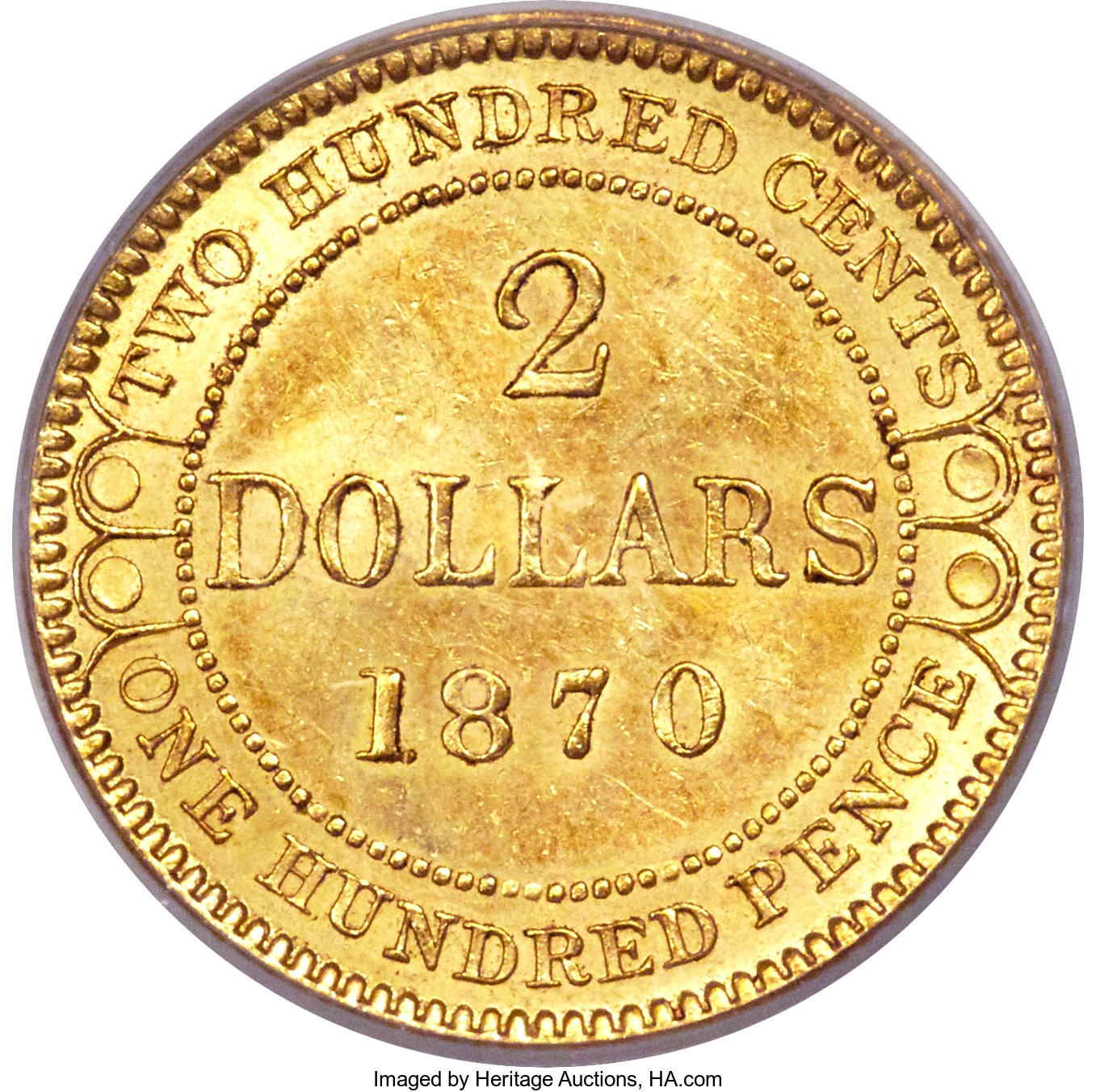 1870 $2 Newfoundland, 2 Dots MS61 thumbnail 11