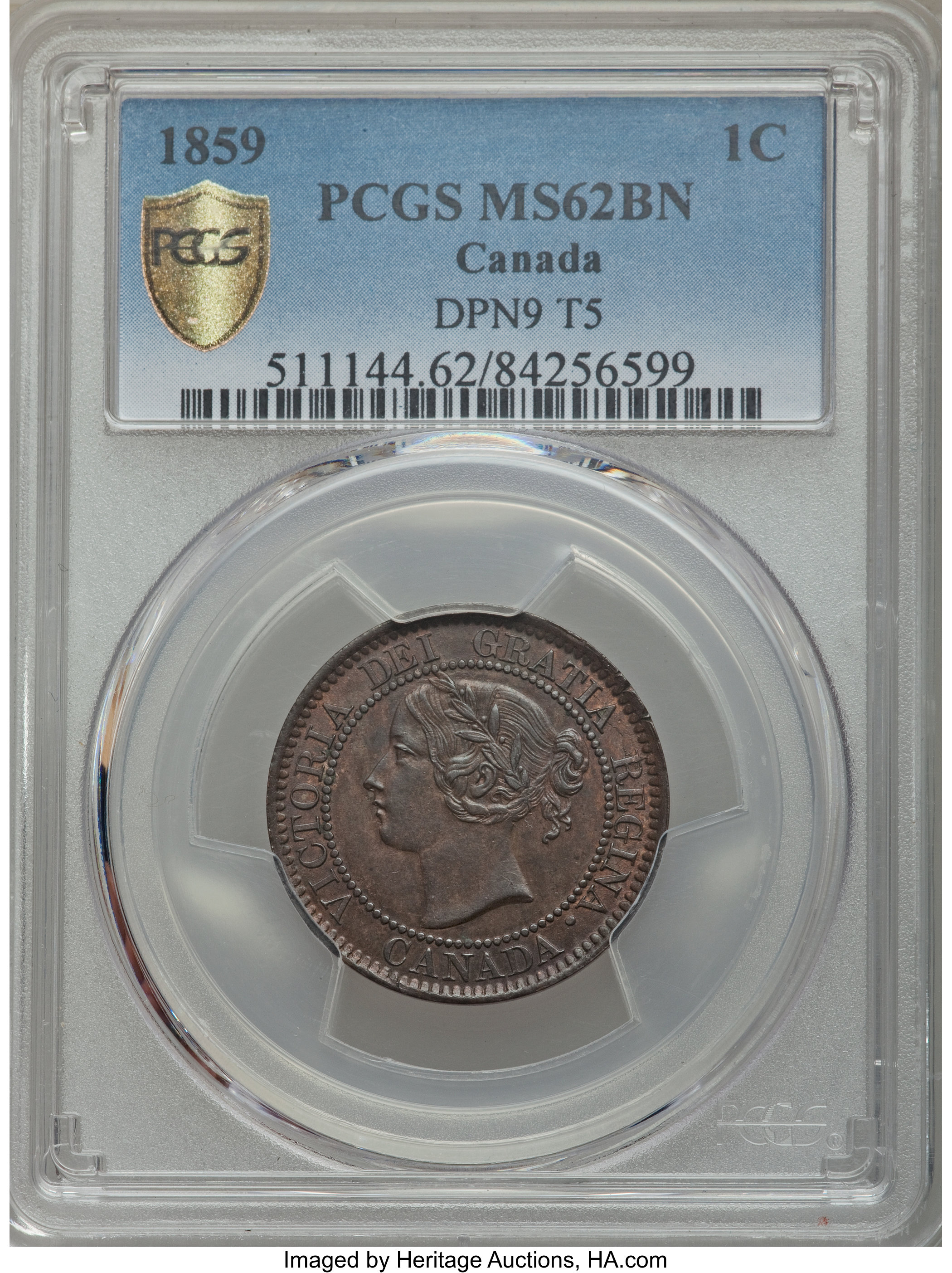 1859 1c Province of Canada, Narrow 9, DP-5 MS BN VF30 BN thumbnail 8