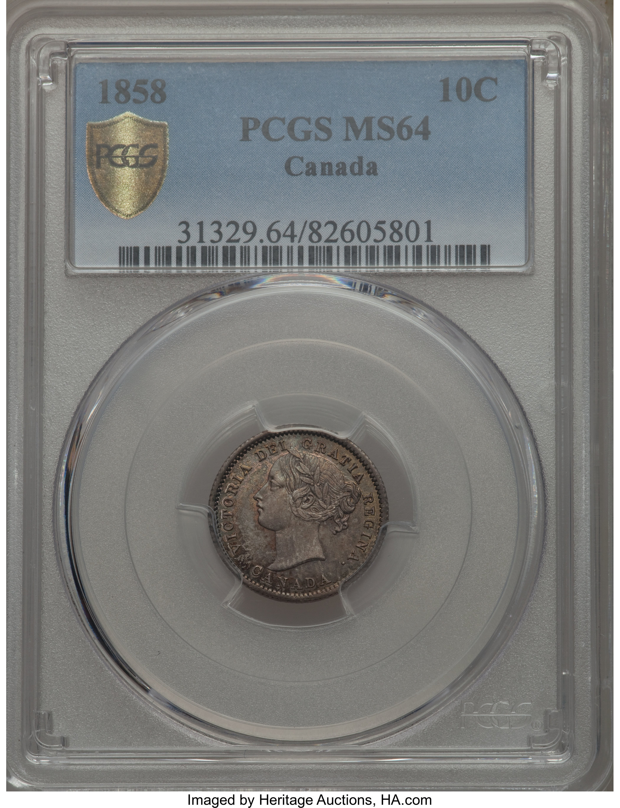 1858 10c Province of Canada MS63 thumbnail 10