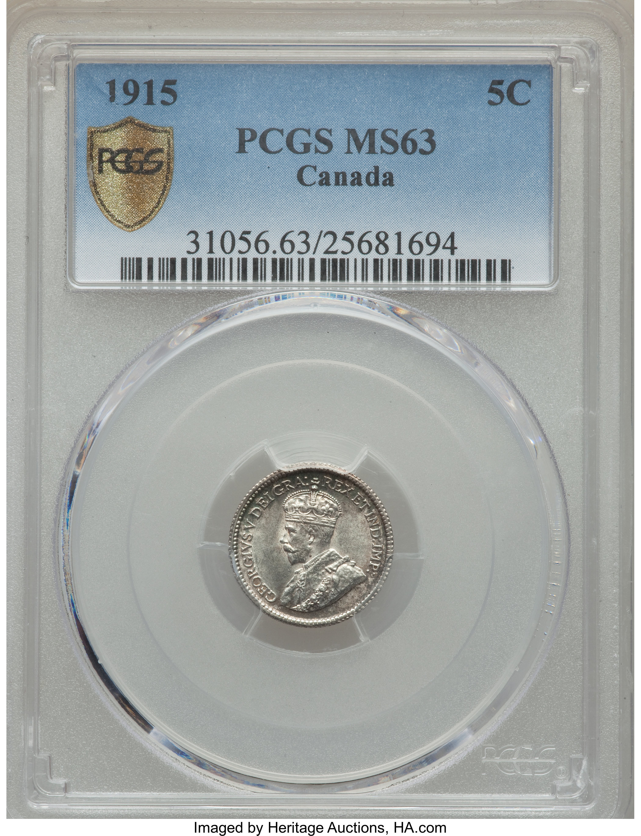 George V 5c Silver, 1911-1921 [Type] MS61 thumbnail 5