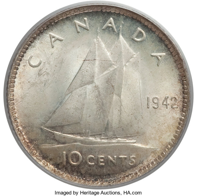 1942 10c Bluenose VF30 thumbnail 13