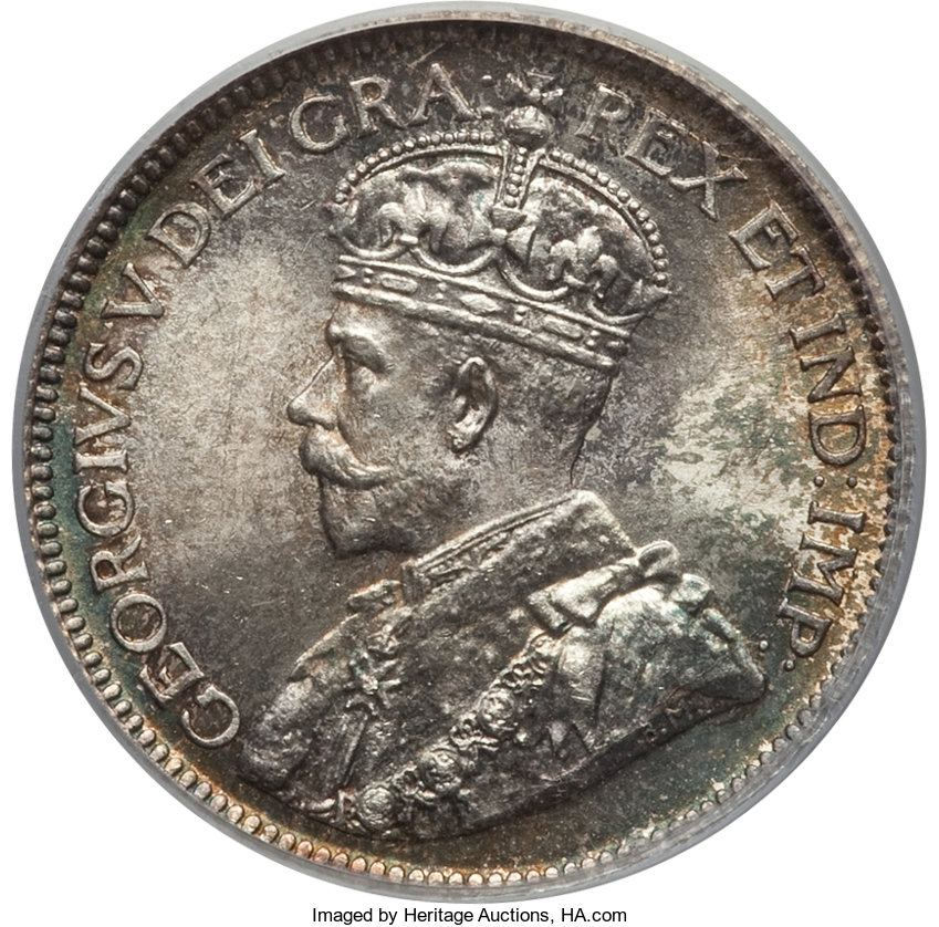 Canada: George V 25 Cents 1918 MS65 PCGS,...