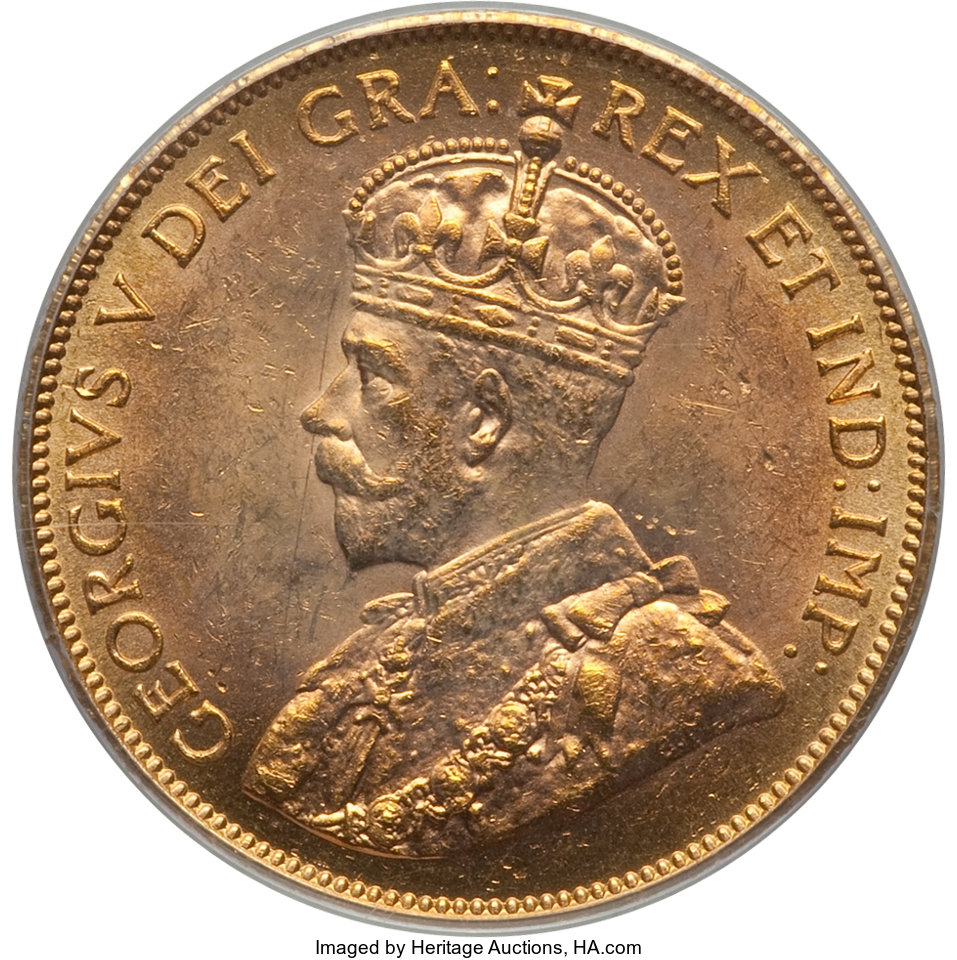 Canada: George V gold 10 Dollars 1913 MS63 PCGS,...