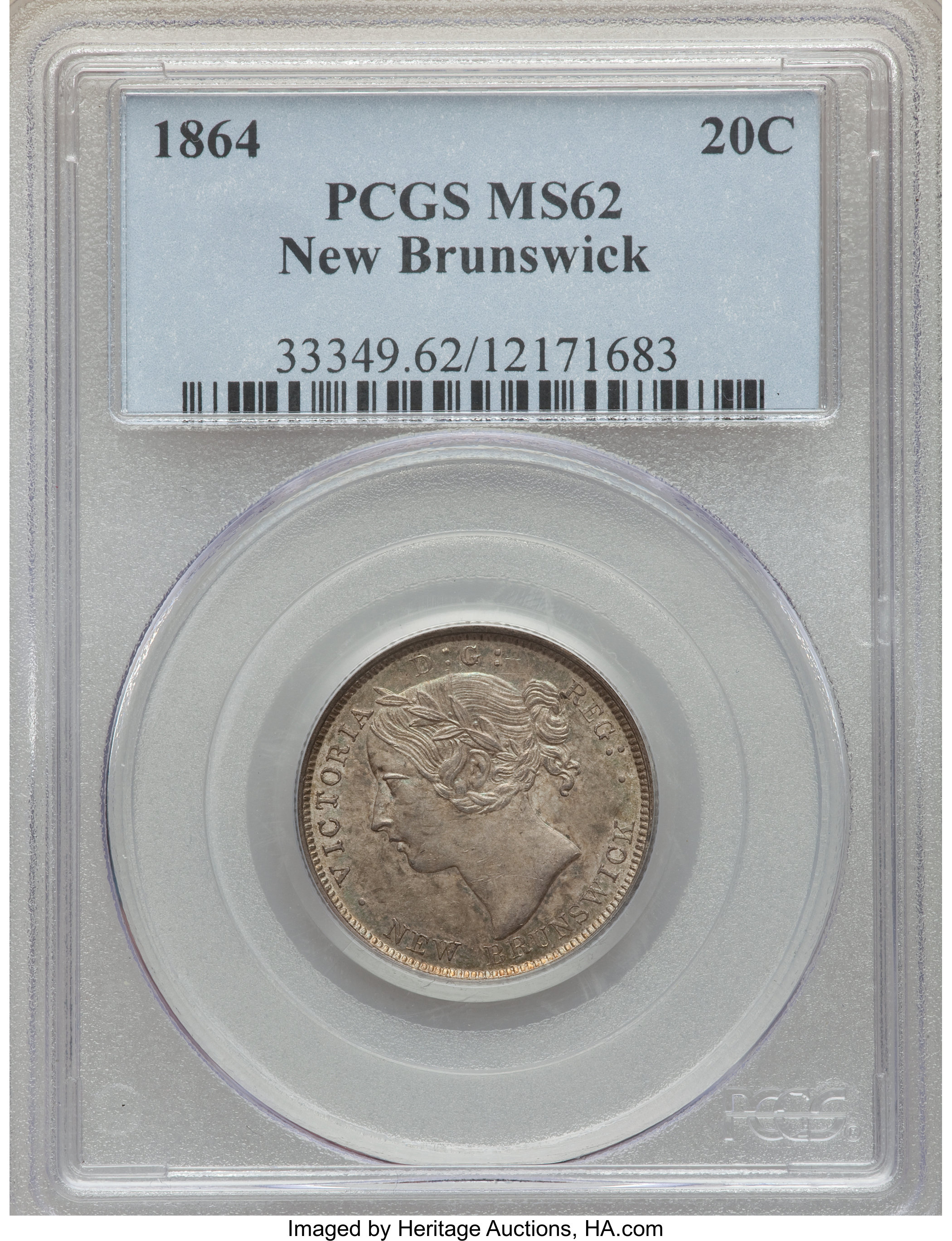 1864 20c New Brunswick MS61 thumbnail 2