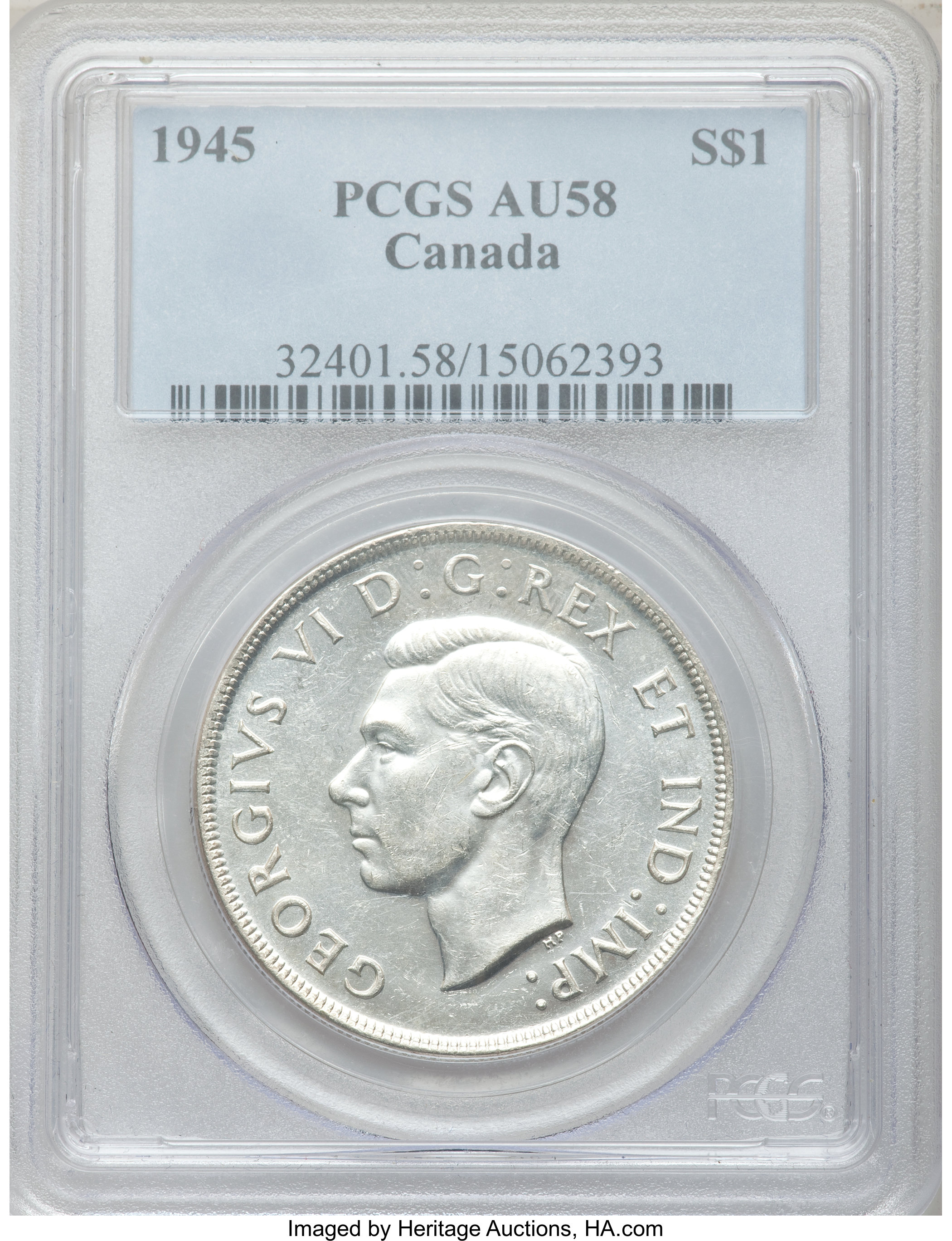 Canada: George VI Dollar 1945,...