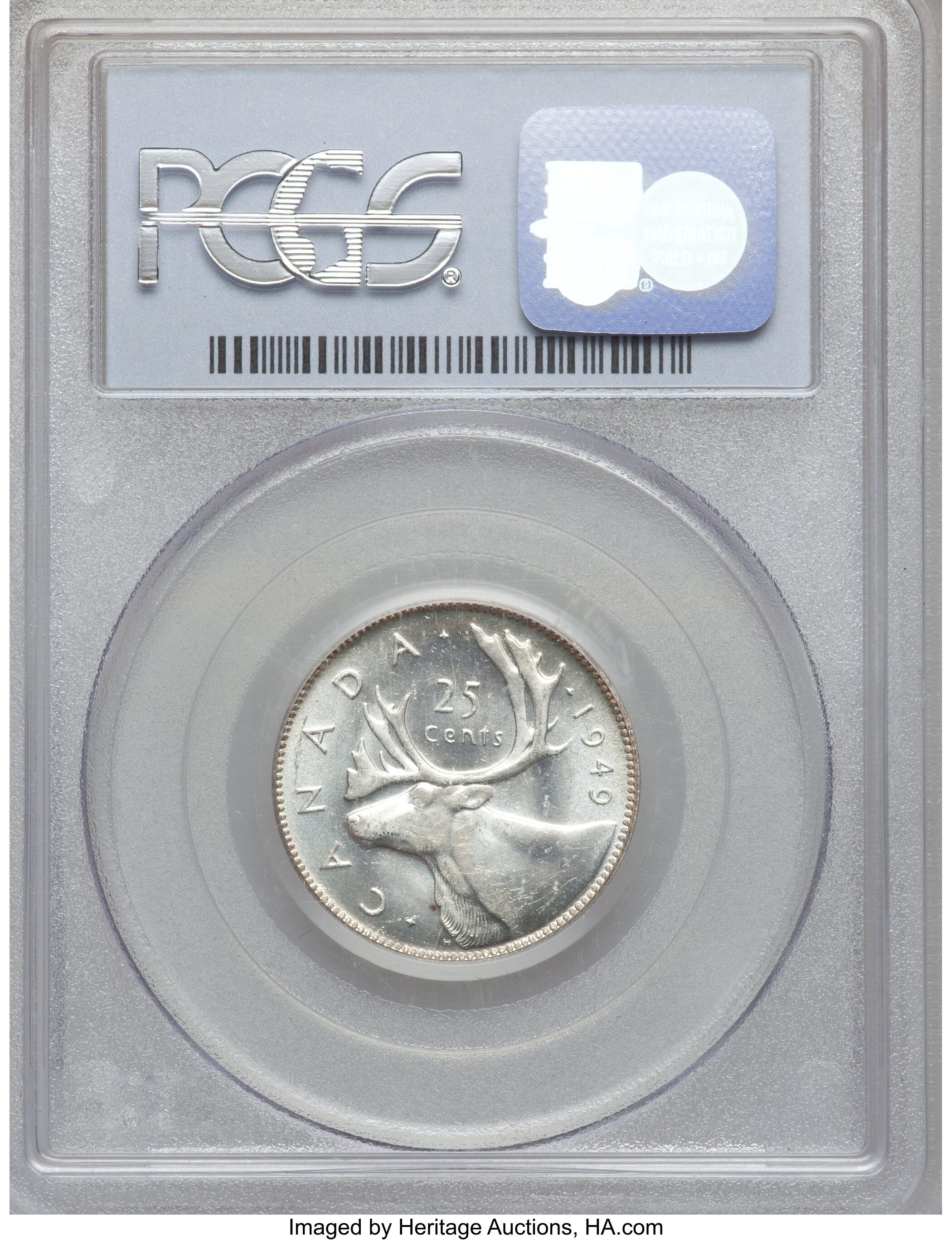 1949 25c Caribou AU50 thumbnail 2