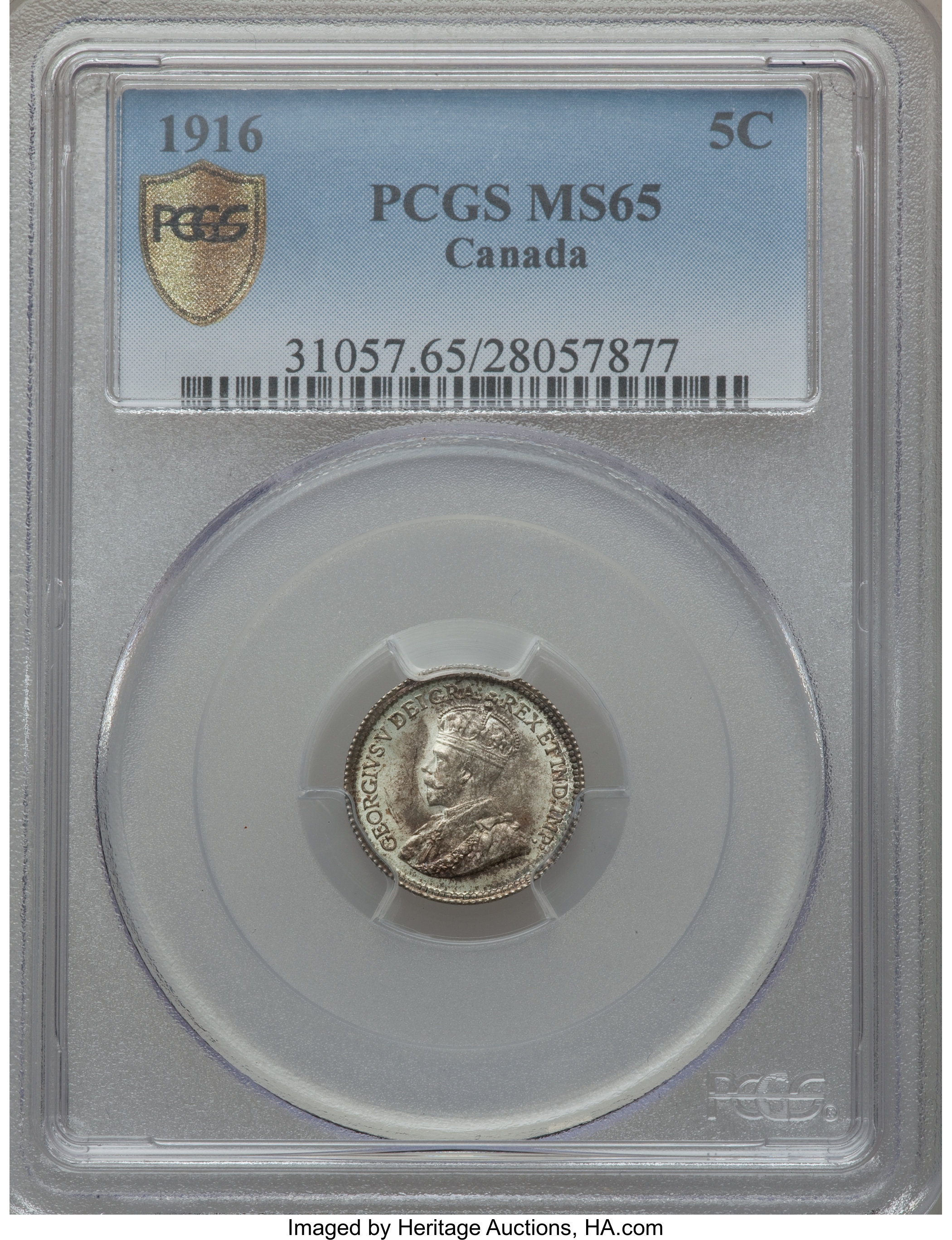 Canada: George V 5 Cents 1916,...