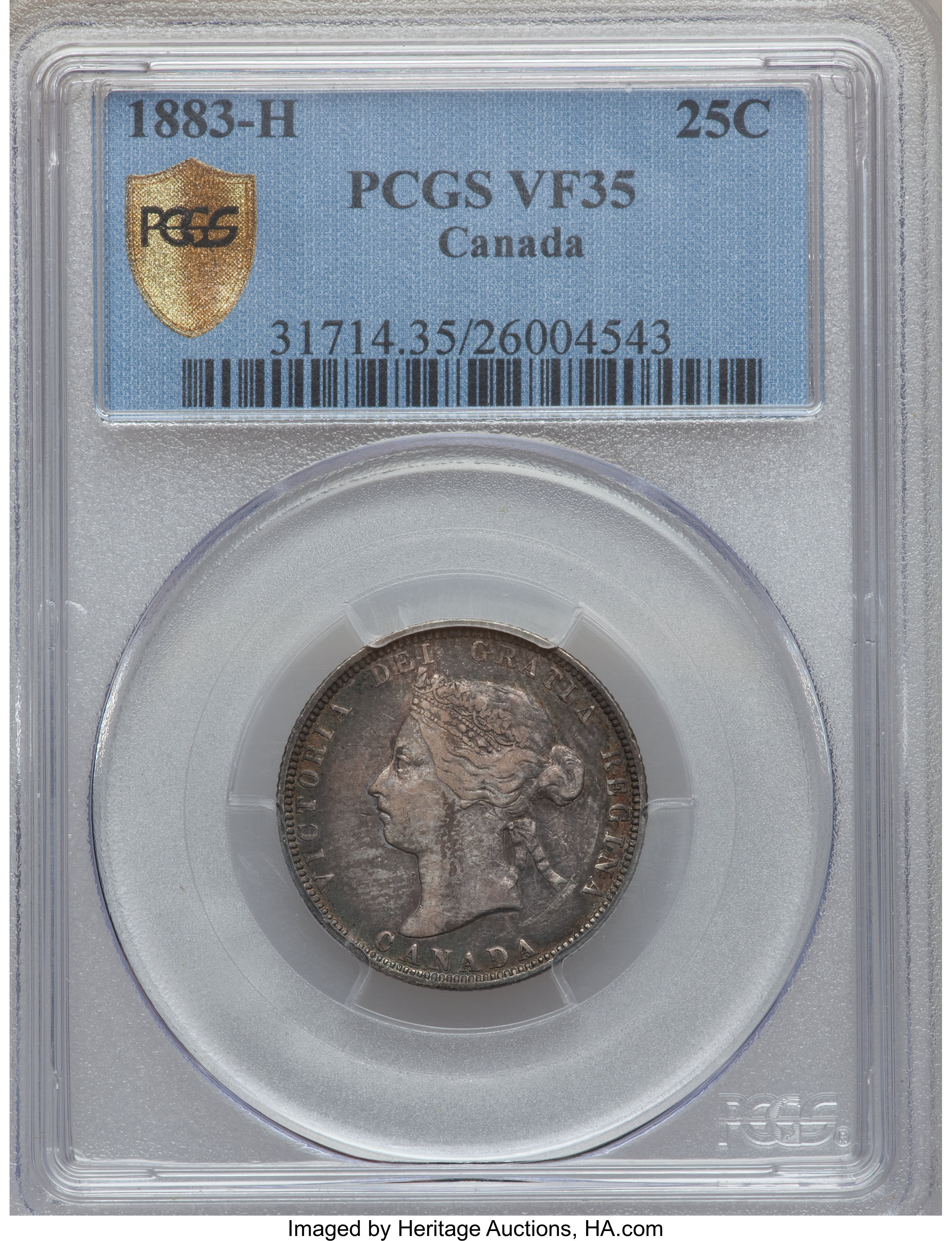 Canada: Victoria 25 Cents 1883-H,...