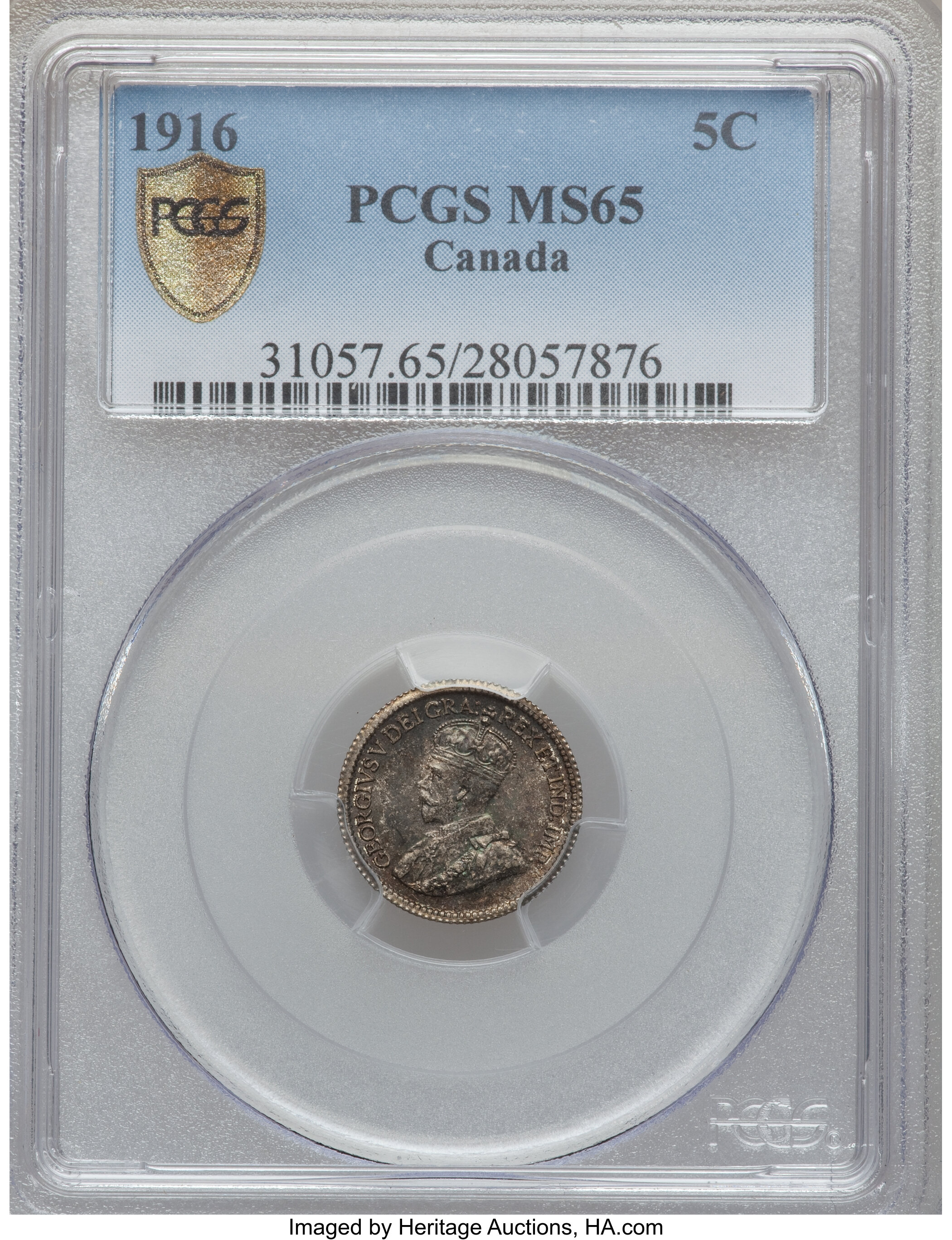 Canada: George V 5 Cents 1916,...