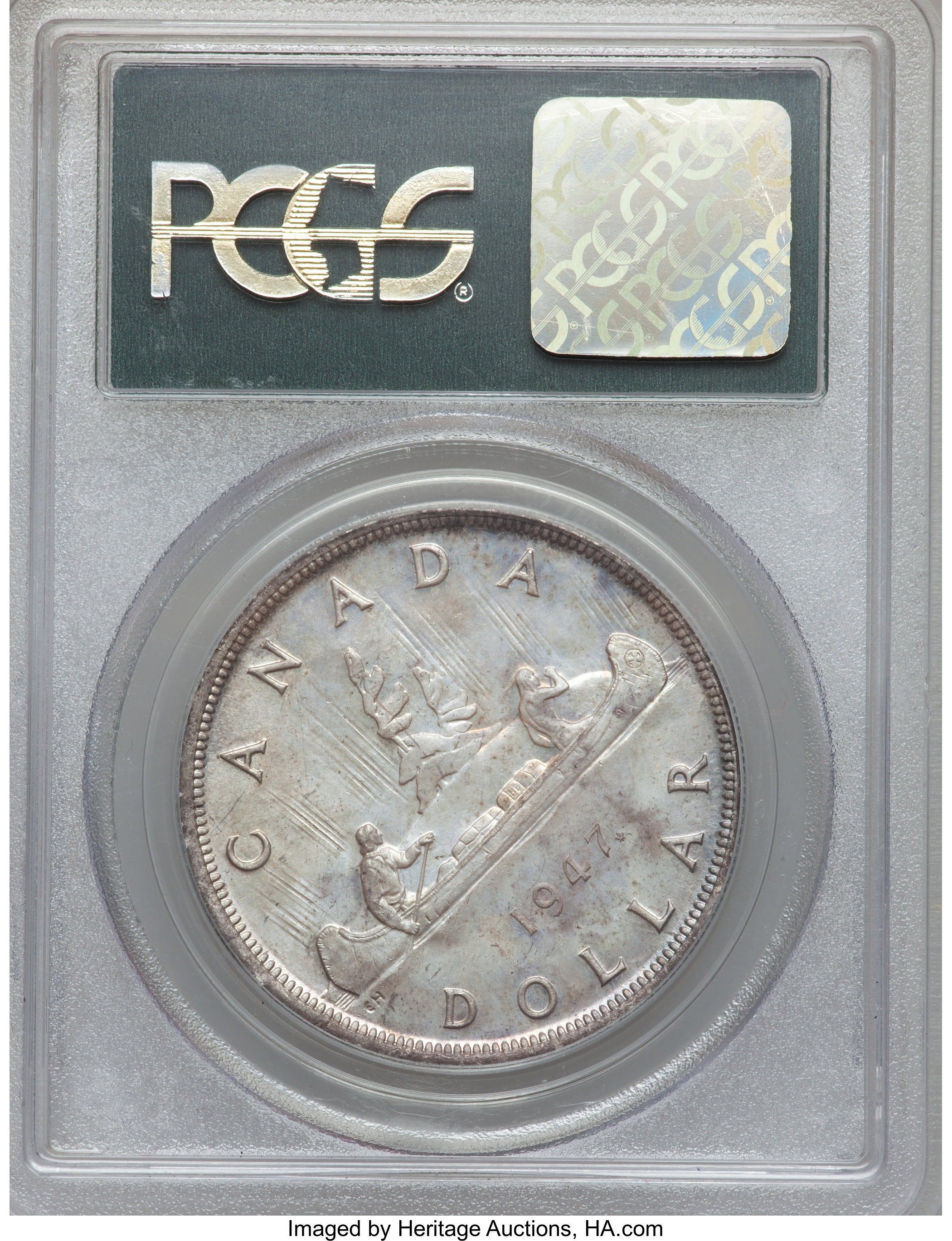 1947 S$1 Maple Leaf MS (KM-37) MS65 thumbnail 3