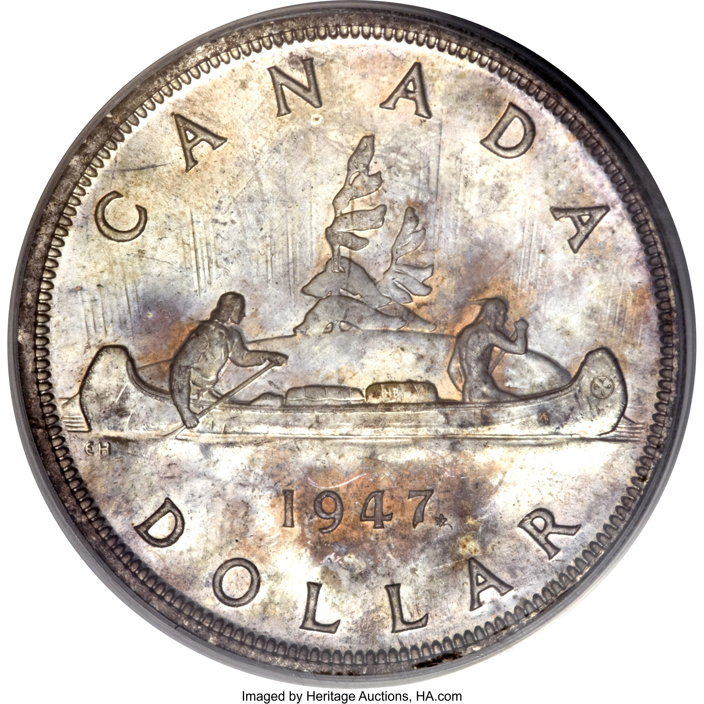 1947 S$1 Maple Leaf MS (KM-37) MS65 thumbnail 4