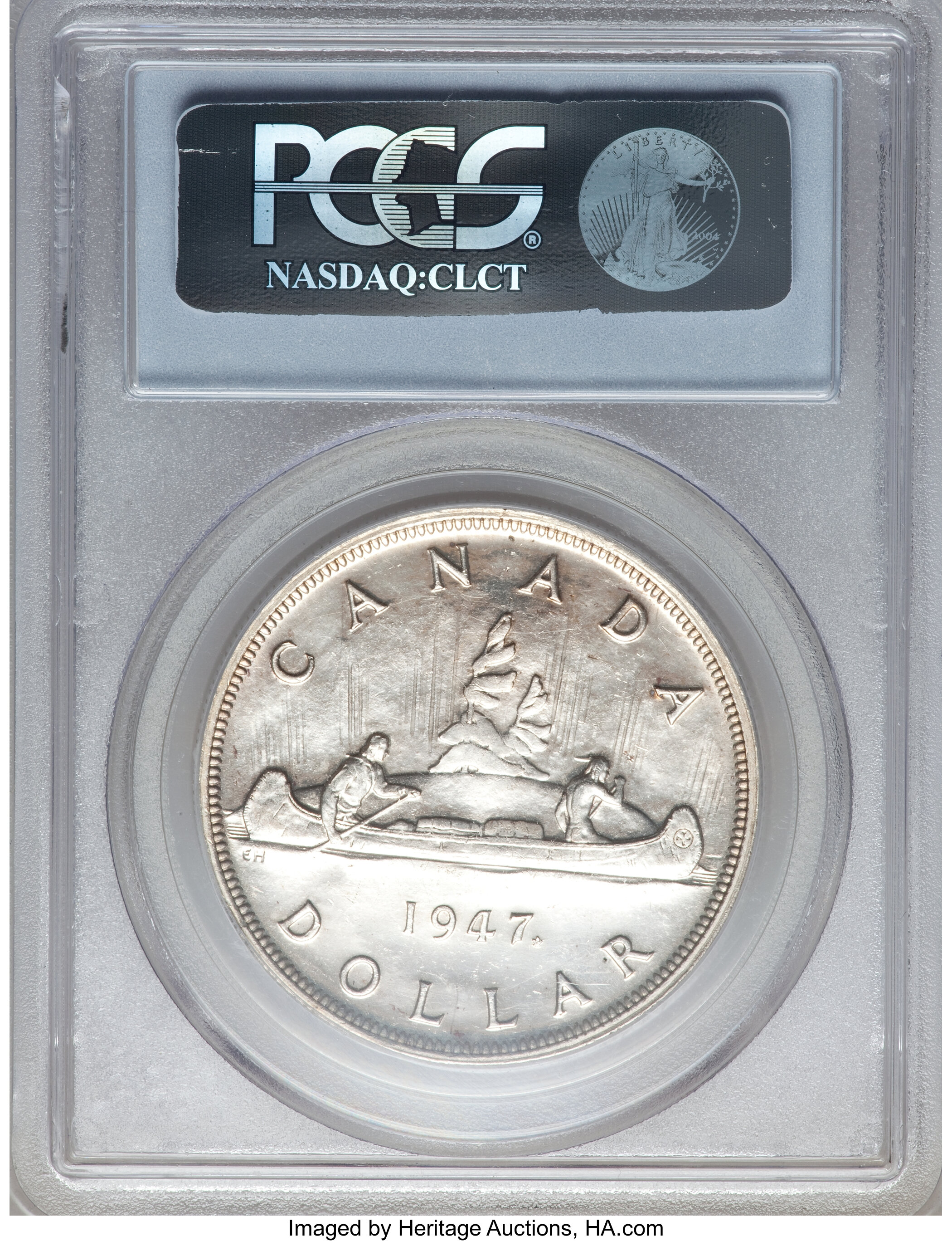 1947 S$1 Maple Leaf MS (KM-37) XF40 thumbnail 5