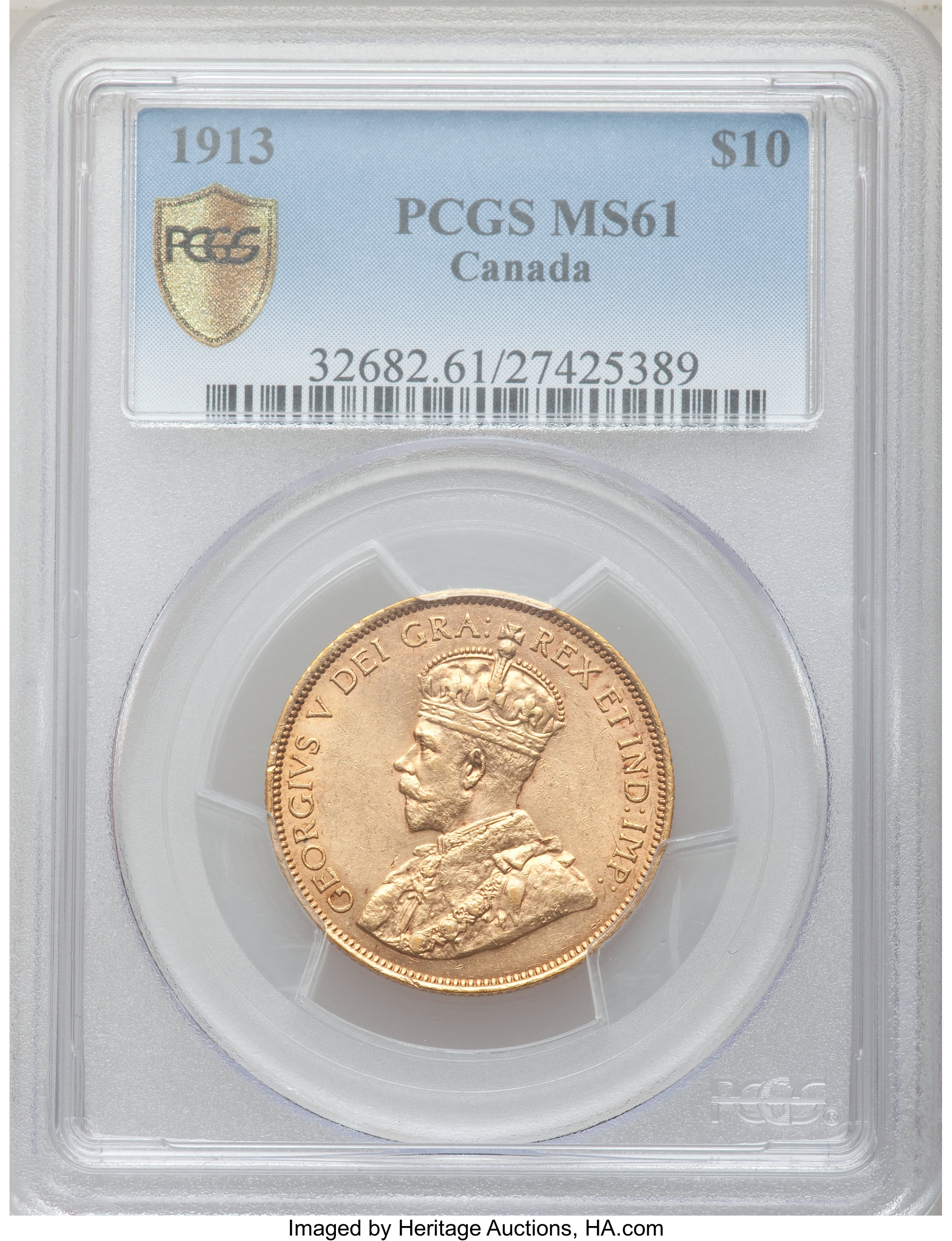 Canada: George V gold 10 Dollars 1913,...
