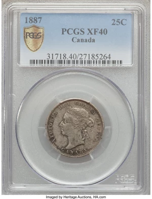image for: Canada: Victoria 25 Cents 1887,...