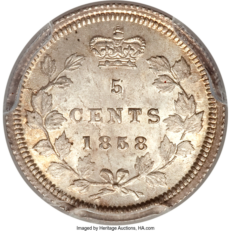 1858 5c Province of Canada, Small Date XF45 thumbnail 22