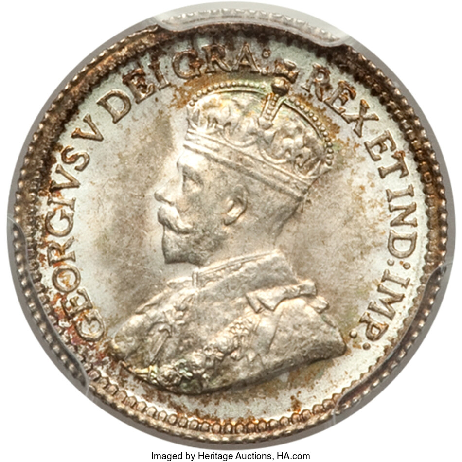 Canada: George V 5 Cents 1916 MS66 PCGS,...