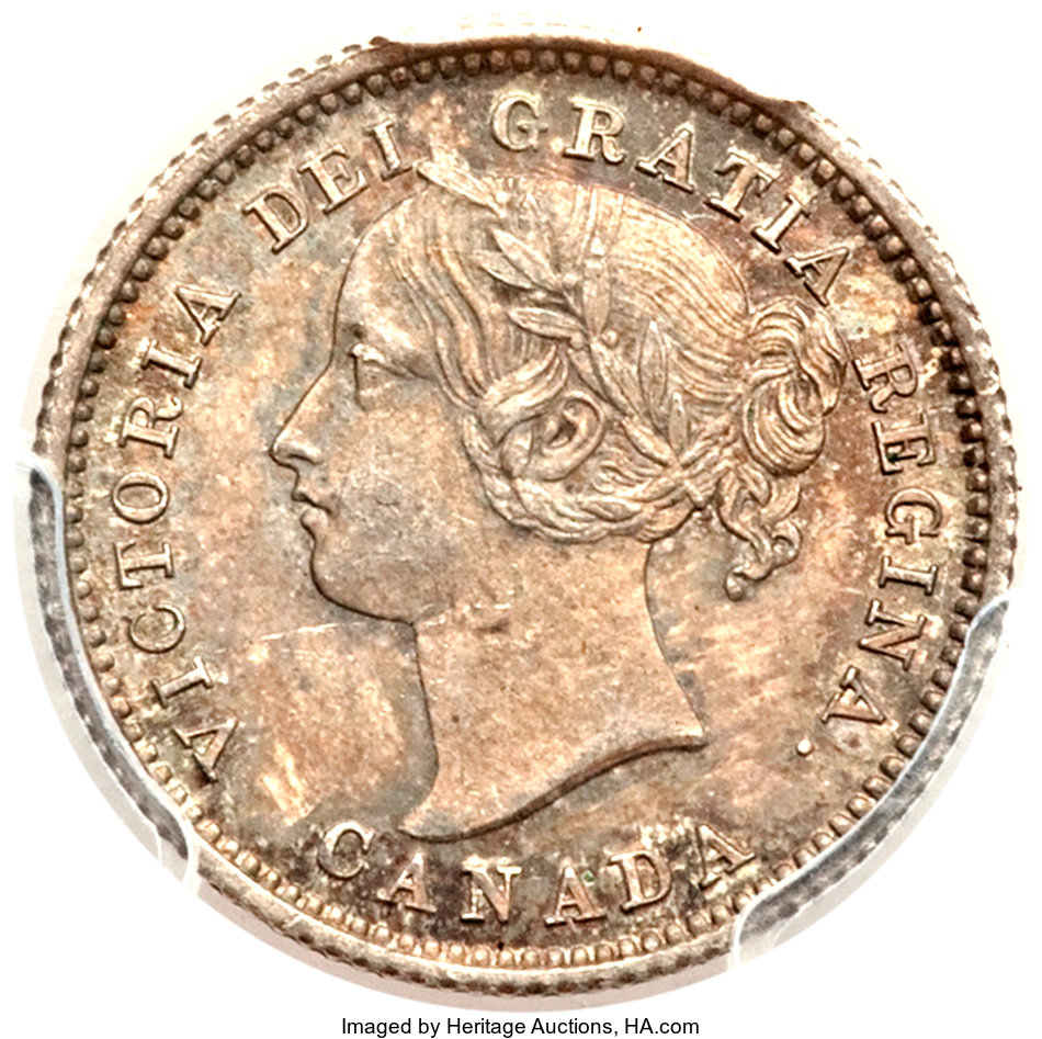 Canada: Victoria "Narrow 0" 10 Cents 1870 MS63+ PCGS,...