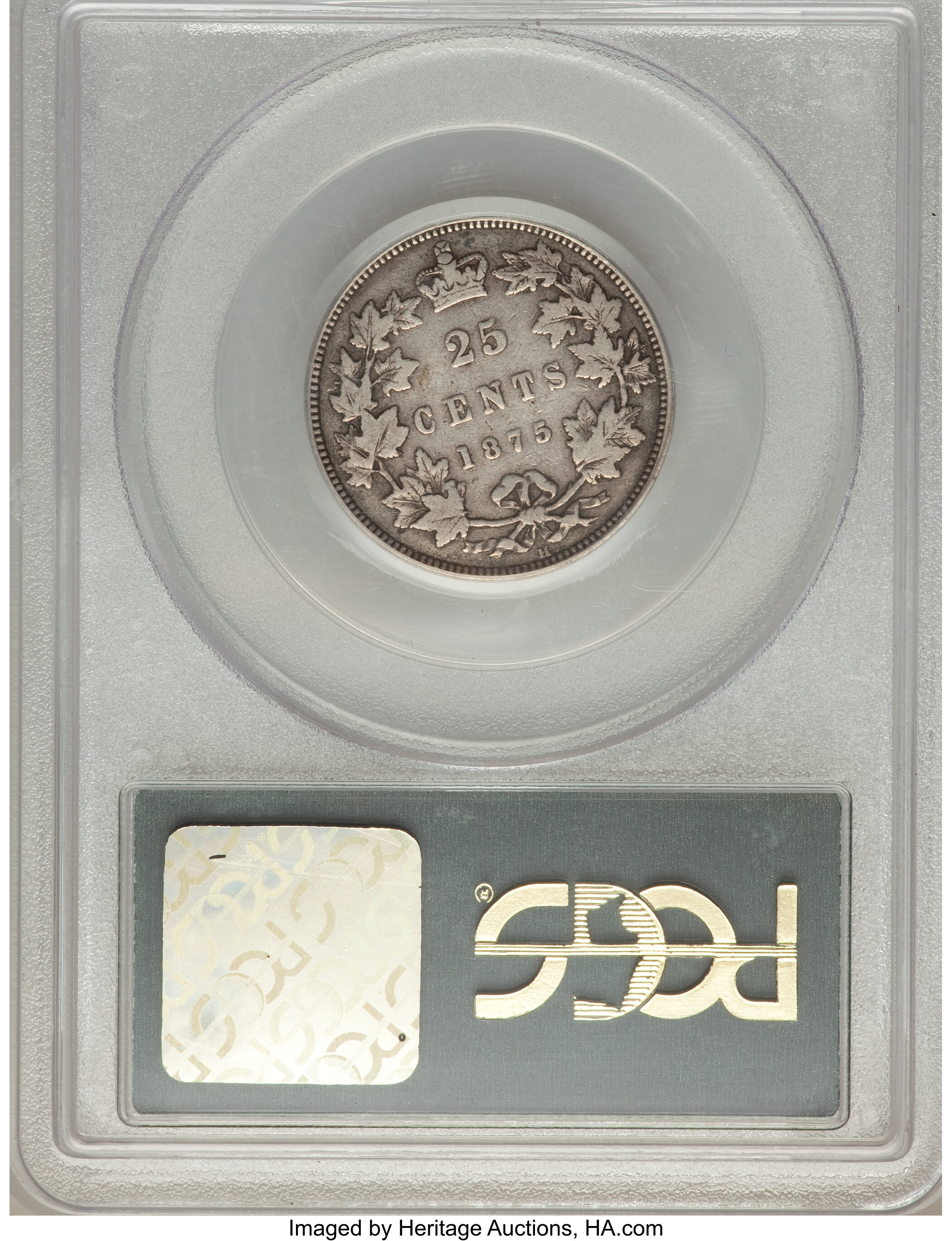1875-H 25c Blunt 5 AU55 thumbnail 25