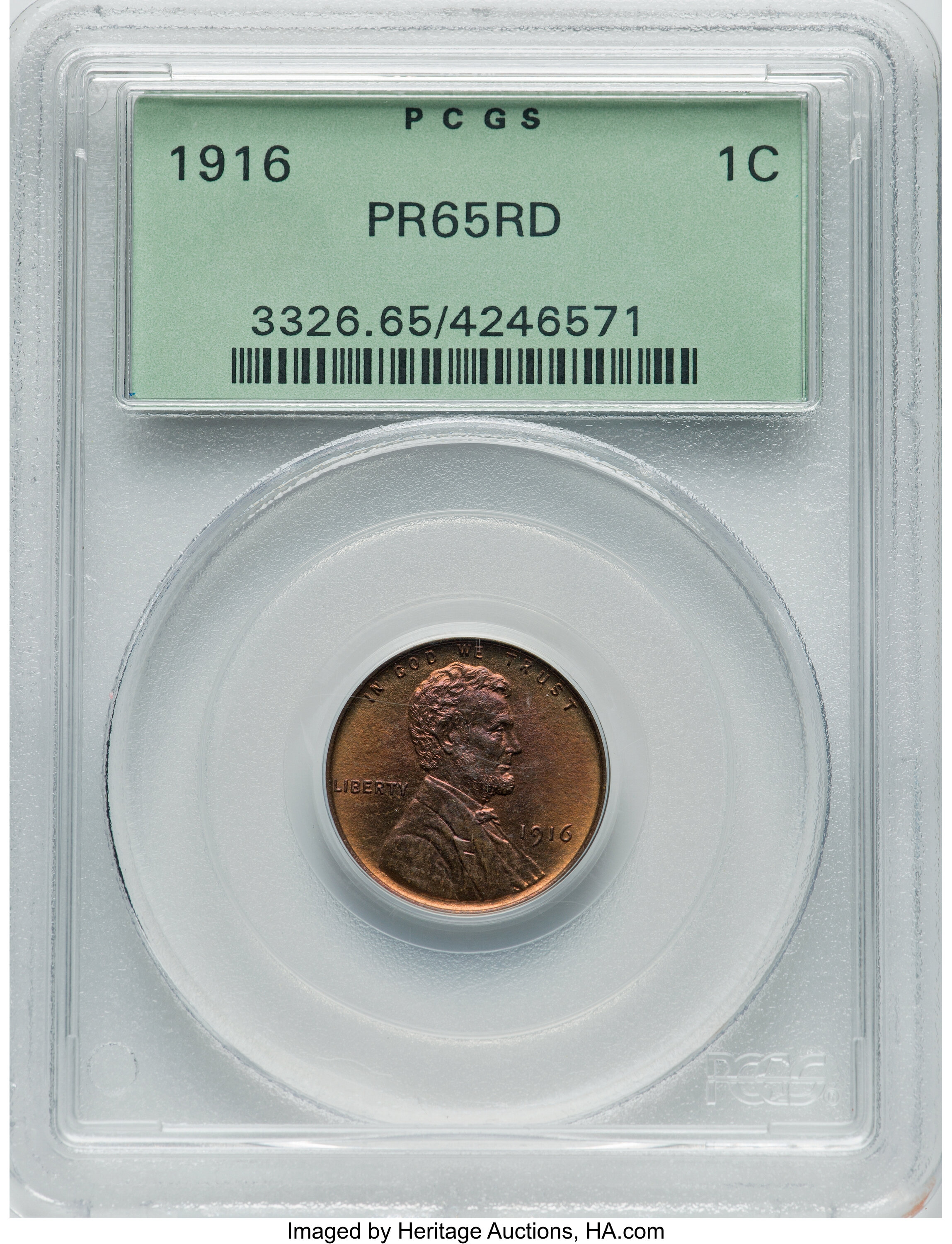 1916 1c Matte Finish PR RD PR65 RD thumbnail 4