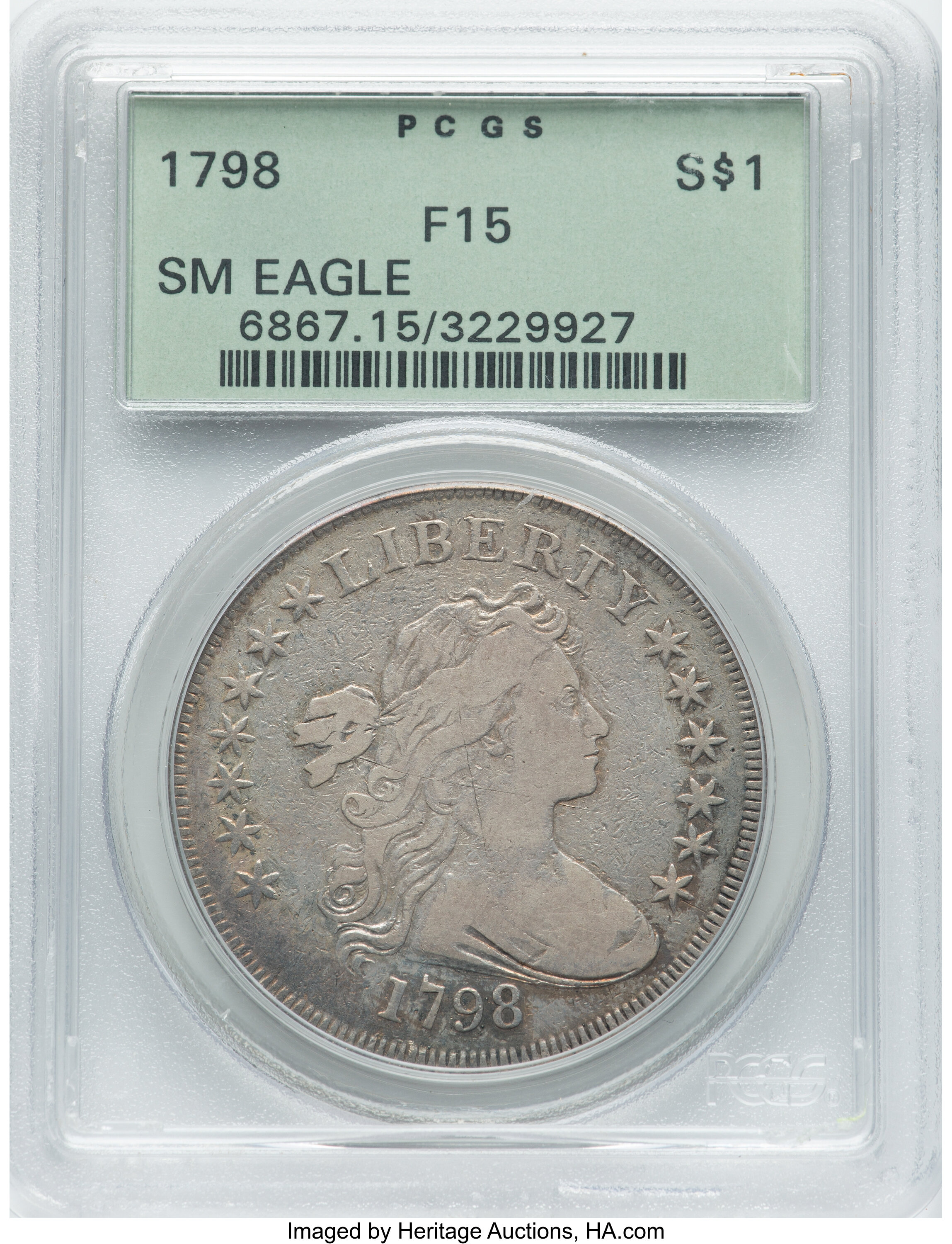 1798 $1  Small Eagle, 13 Stars Obverse F15 thumbnail 6