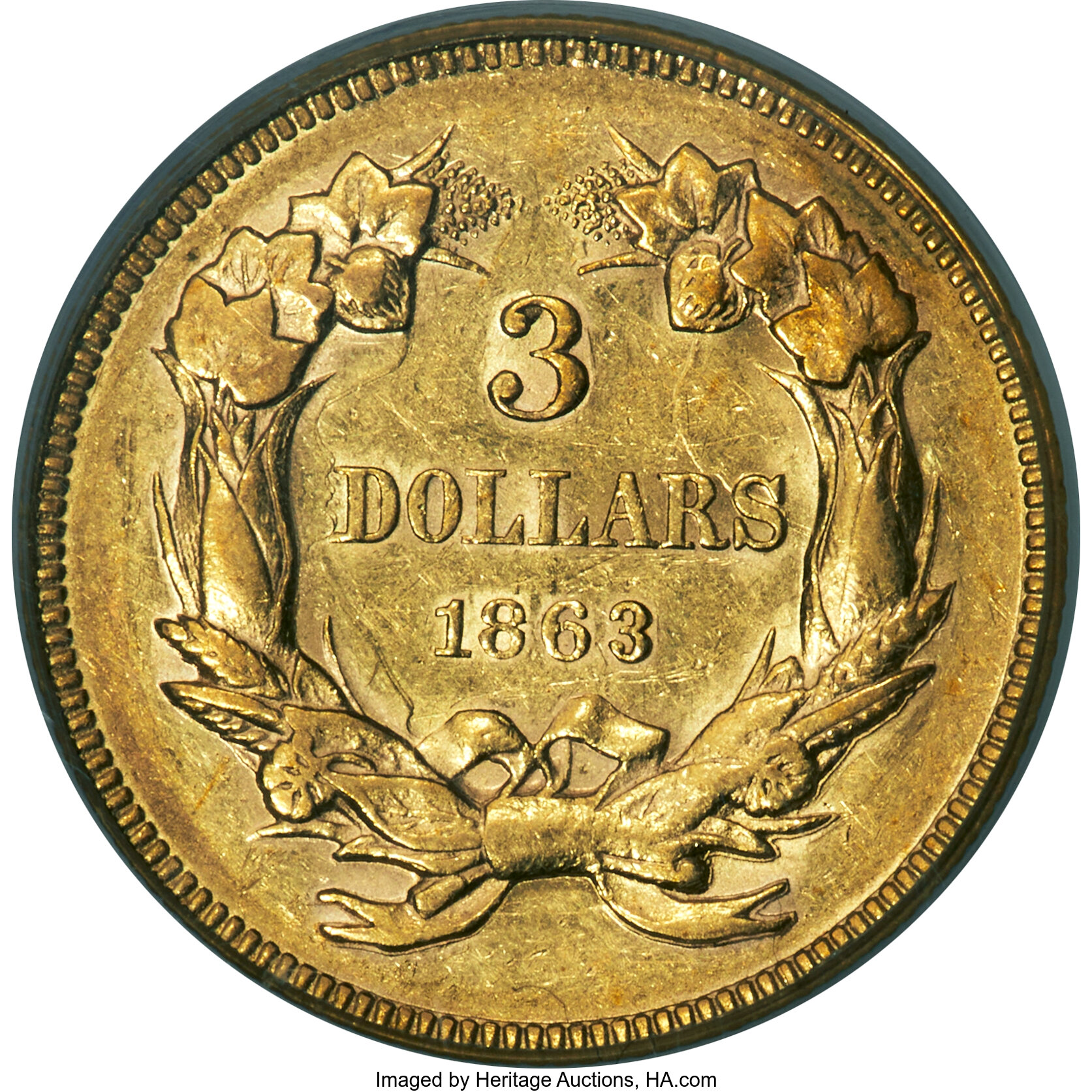 1863 $3 AU55 thumbnail 11