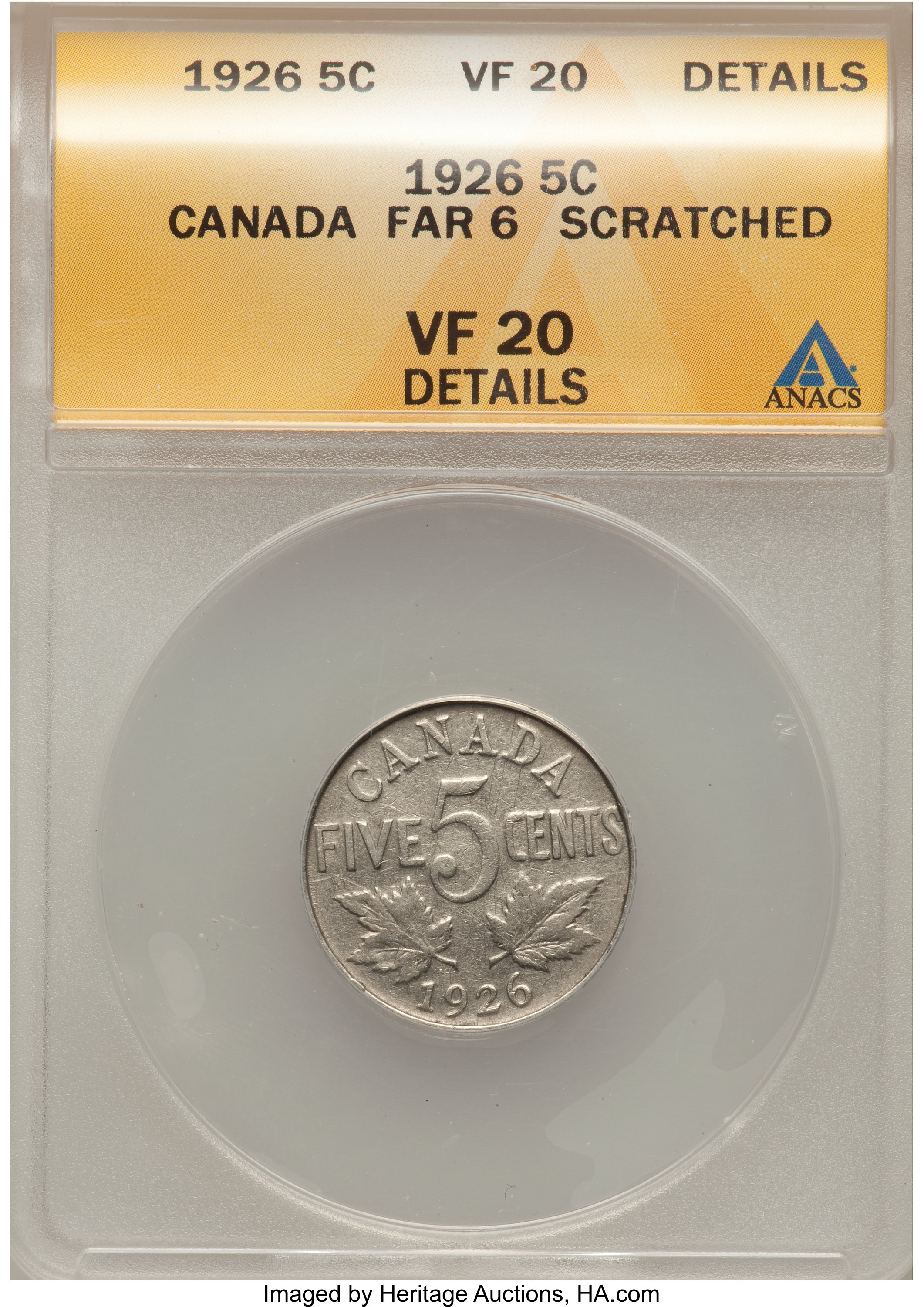 Canada: George V 5 Cents 1926 Far 6, ...