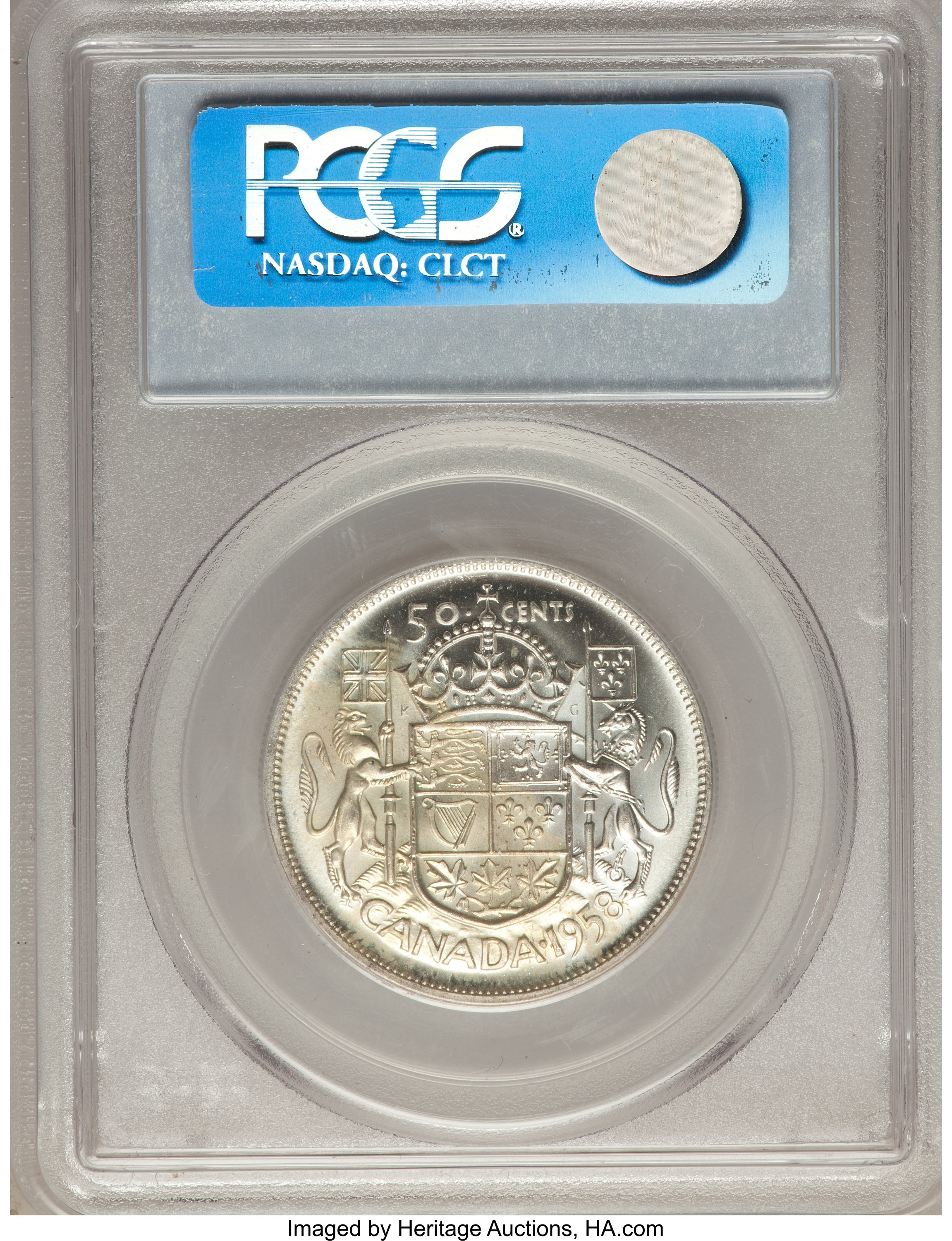 1958 50c Coat of Arms G4 thumbnail 16