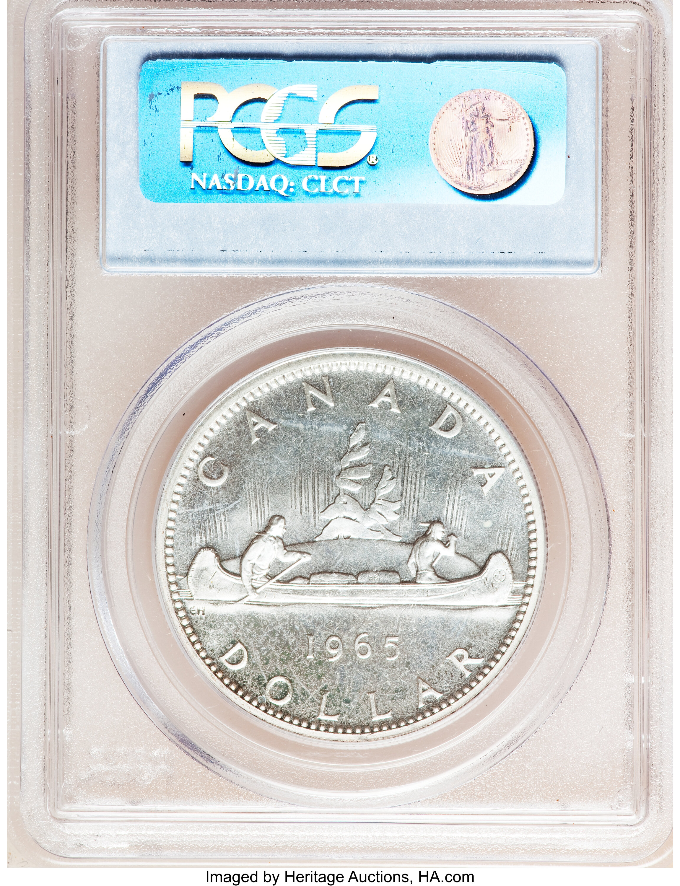 1965 S$1  Type 1, Small Beads, Pointed 5 PL MS63 thumbnail 8